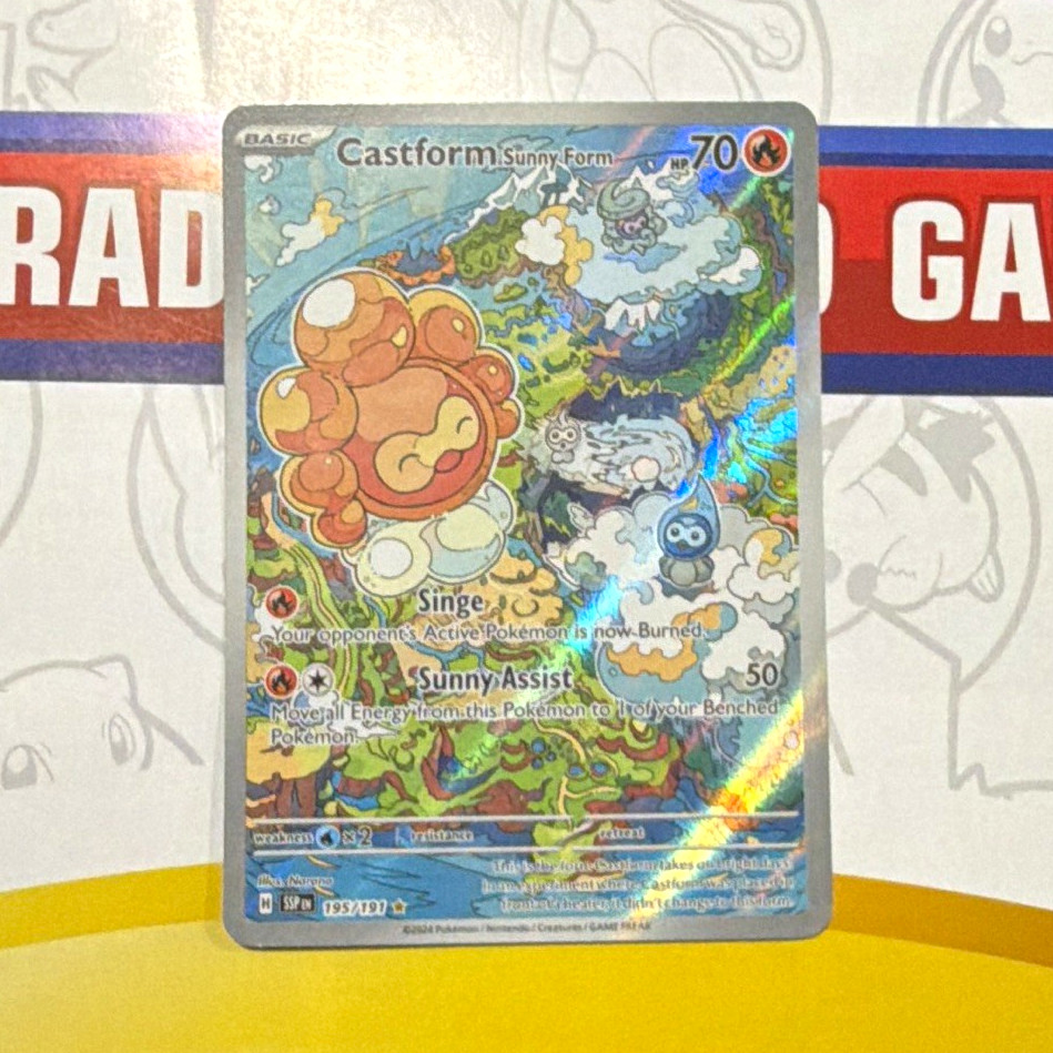 Pokémon TCG Castform Sunny Form 195/191 SV08 IR ENG 70HP Pokémon TCG Castform Sunny Form 195/191 SV08 IR ENG 70HP