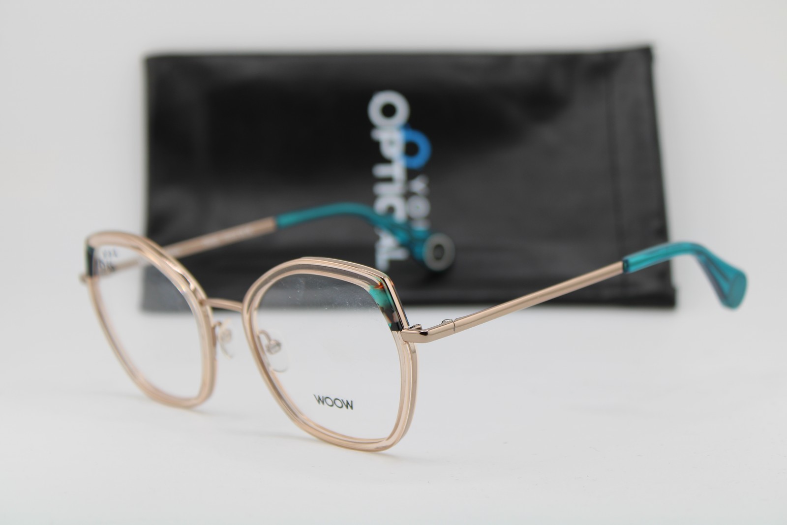 NEW WOOW OPTICAL BREAK FREE 2 0313 CLEAR BROWN BLUE AUTHENTIC EYEGLASSES 52-20