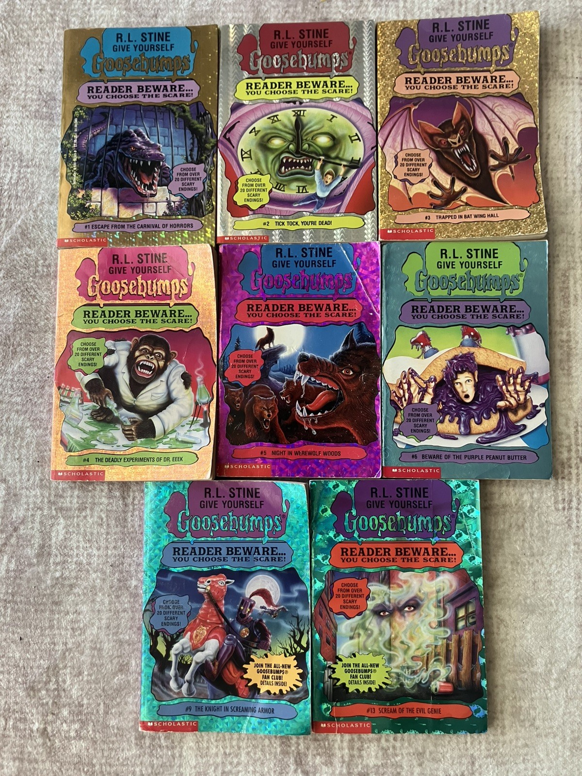 Lot of 8 Give Yourself Goosebumps Books: 1-6, 9 & 13: 4 1st Prints, GYGB