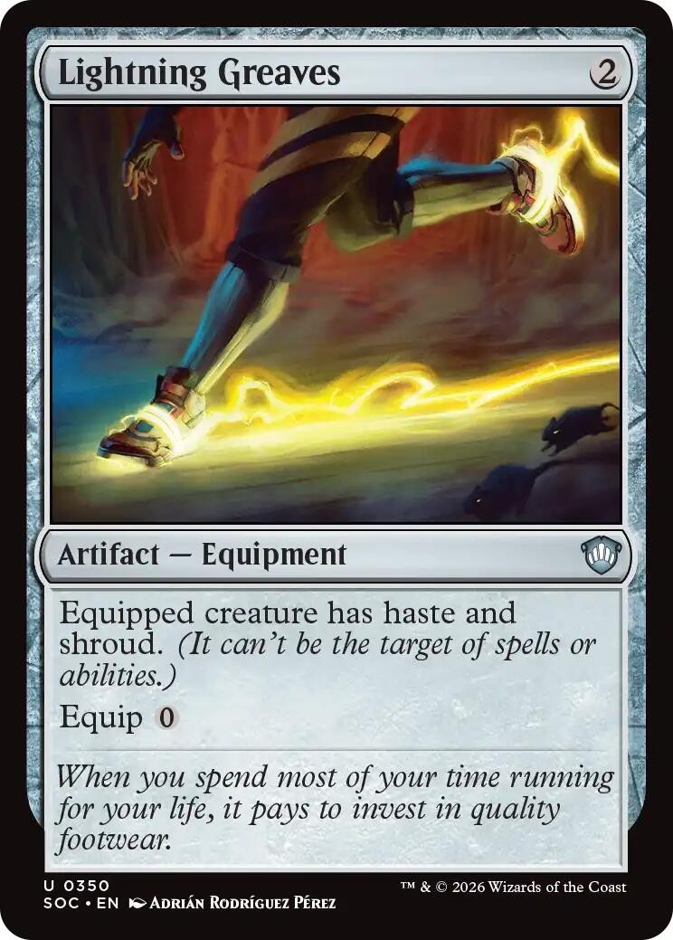 MTG SOC U Lightning Greaves #350 NM MTG SOC U Lightning Greaves #350 NM