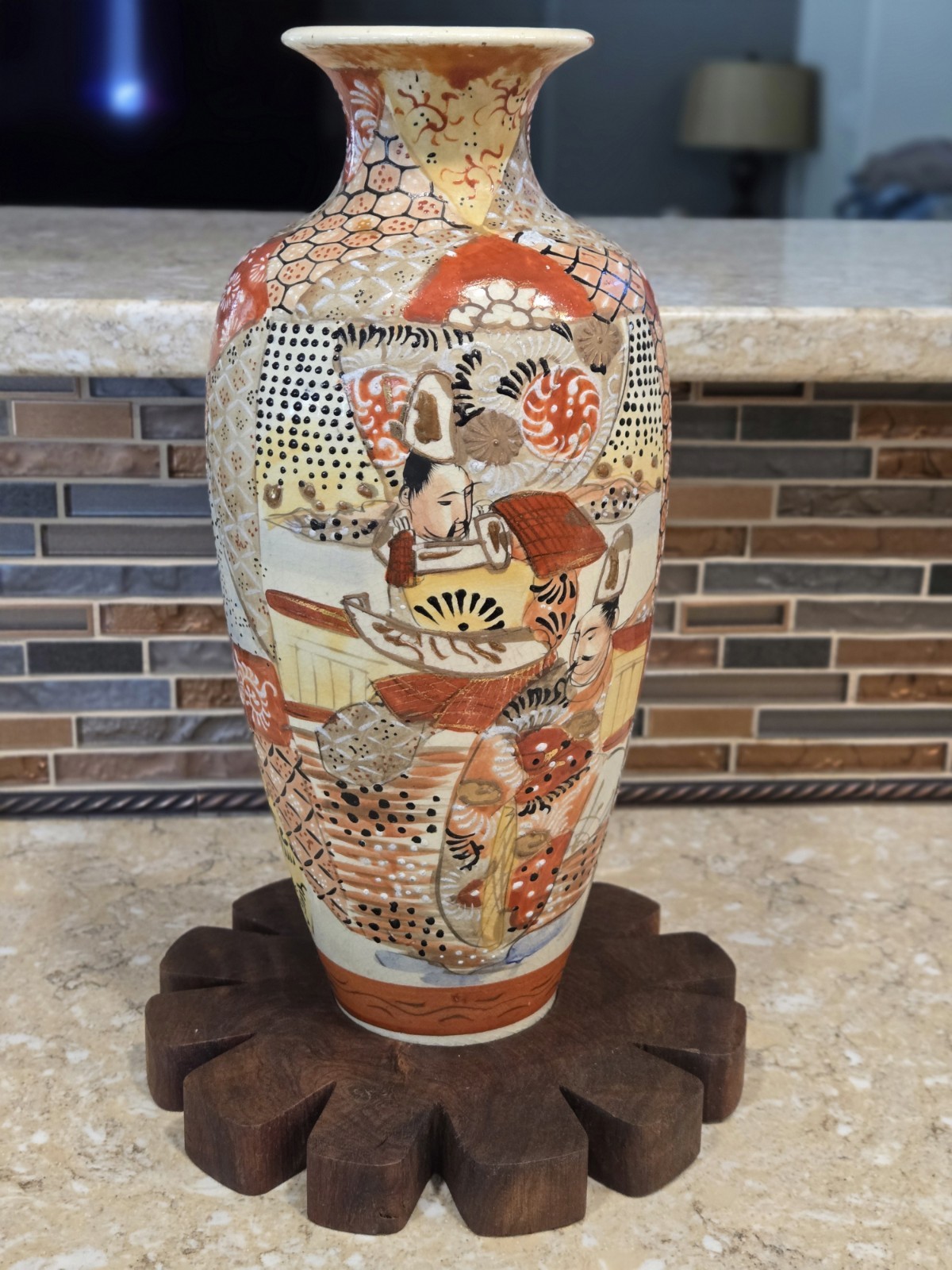  Antique Japanese Satsuma Vase – Hand-Painted Meiji-Era Masterpiece 12.25\