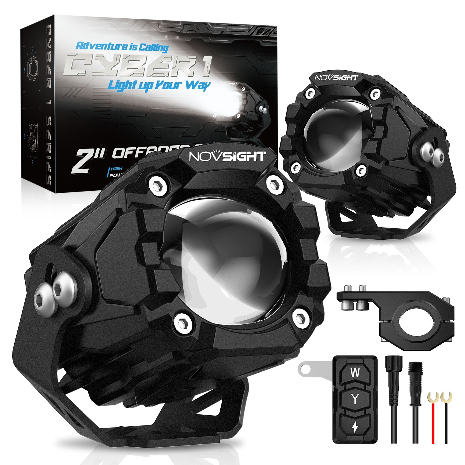2x NOVSIGHT CYBER 2Inch LED Pods Light Driving Offroad Lamp for Motorcycle Truck