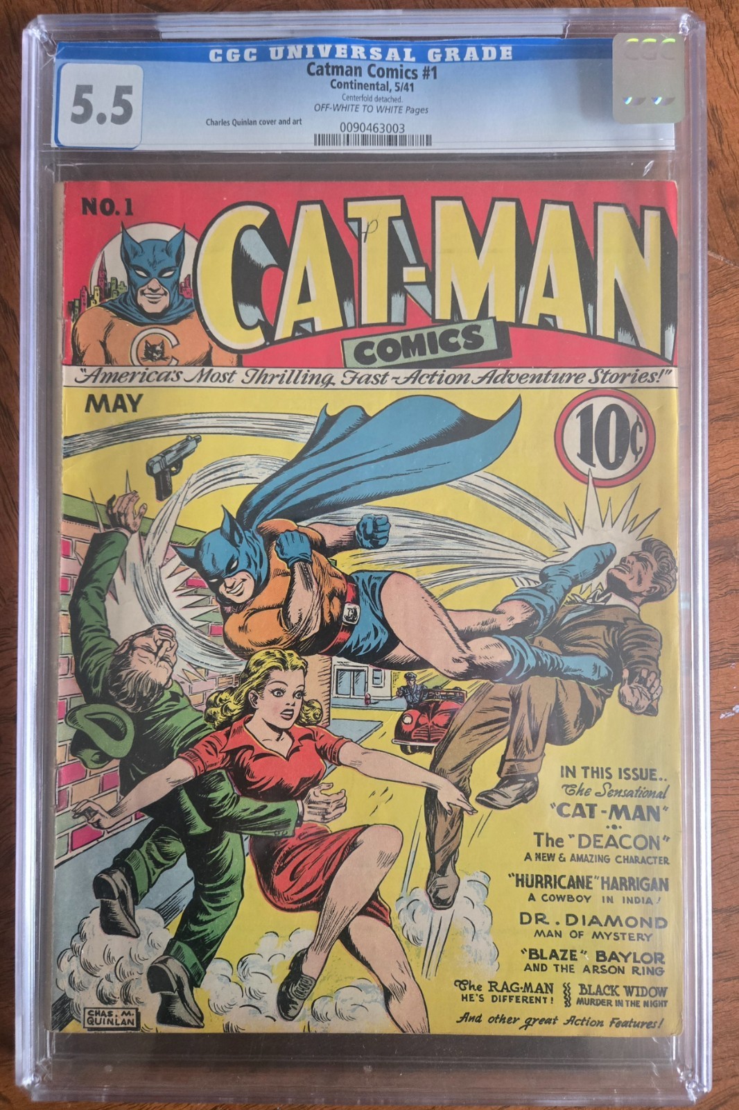 Cat-Man Comics #1 Continental 1941 Origin Of The Deacon & Mickey CGC 5.5 Cat-Man Comics #1 Continental 1941 Origin Of The Deacon & Mickey CGC 5.5