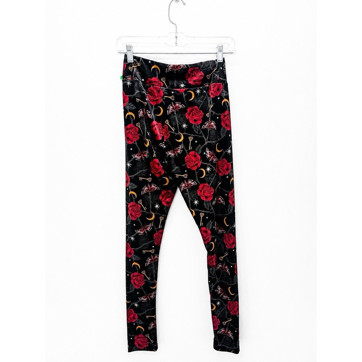 KILLSTAR Leggings - Ora Gothic Okkult Mond Motte Rose Punk Size XS Velvet  Witch