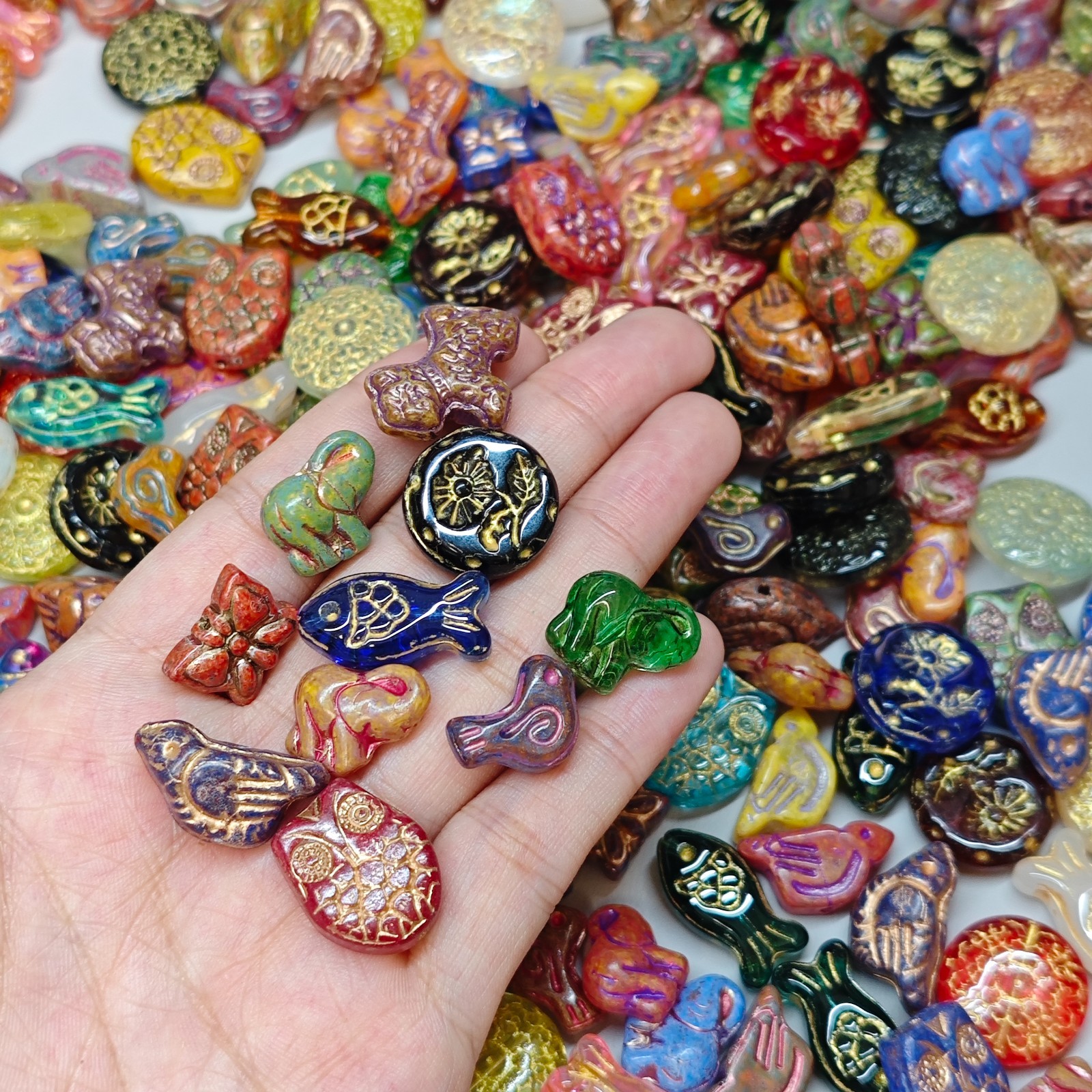 100g Handmade Vintage Glass Beads  for Suncatchers Beaded Curtains Jewelry DIY