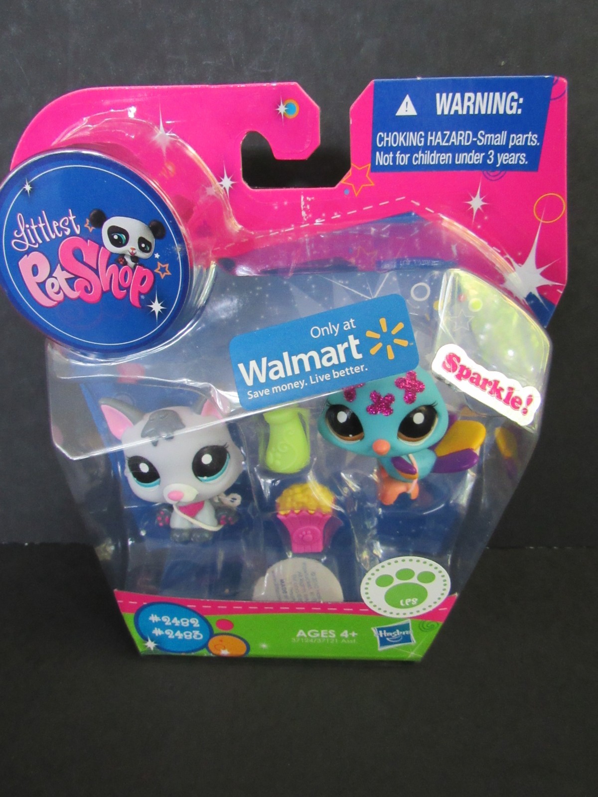 NEW Littlest PET SHOP 2482 German Shepherd 2483 Peacock Sparkle Walmart Excl Set