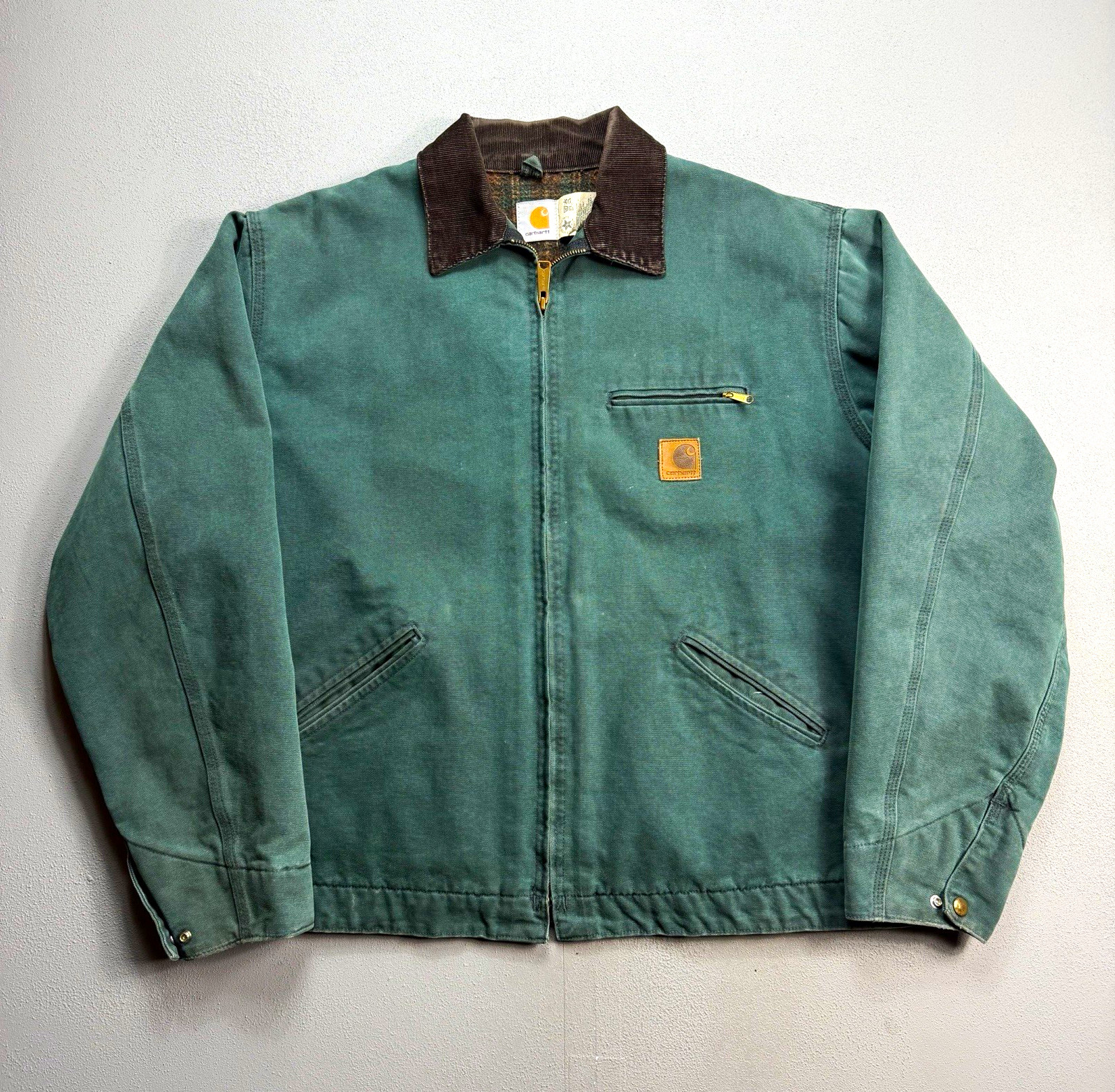 Vintage 90s CARHARTT J43 HTG Green Detroit Workwear Jacket MINT RARE Vintage 90s CARHARTT J43 HTG Green Detroit Workwear Jacket MINT RARE