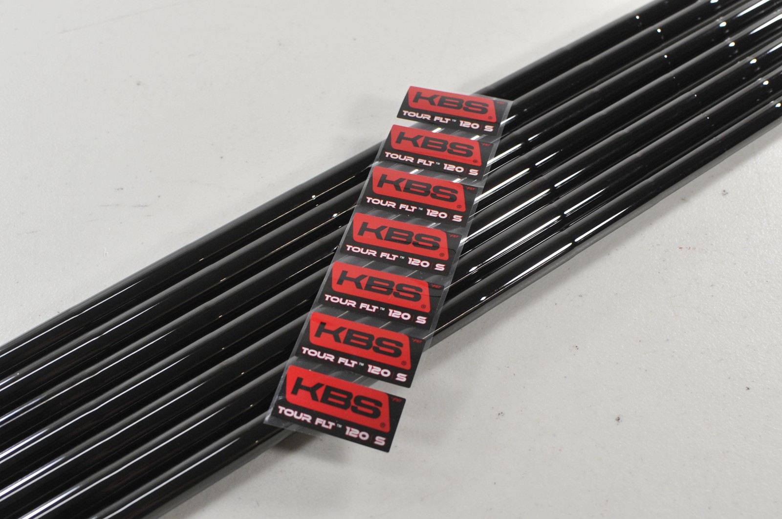 NEW KBS Tour FLT Black 120G Stiff 4-PW Iron Shaft Set Steel Taper .355 #227066