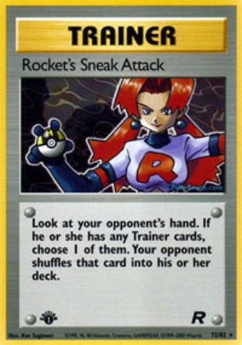 Heavy Play x 1 Rocket\'s Sneak Attack - 72/82 - Rare - 1st Edition Team Rocket -