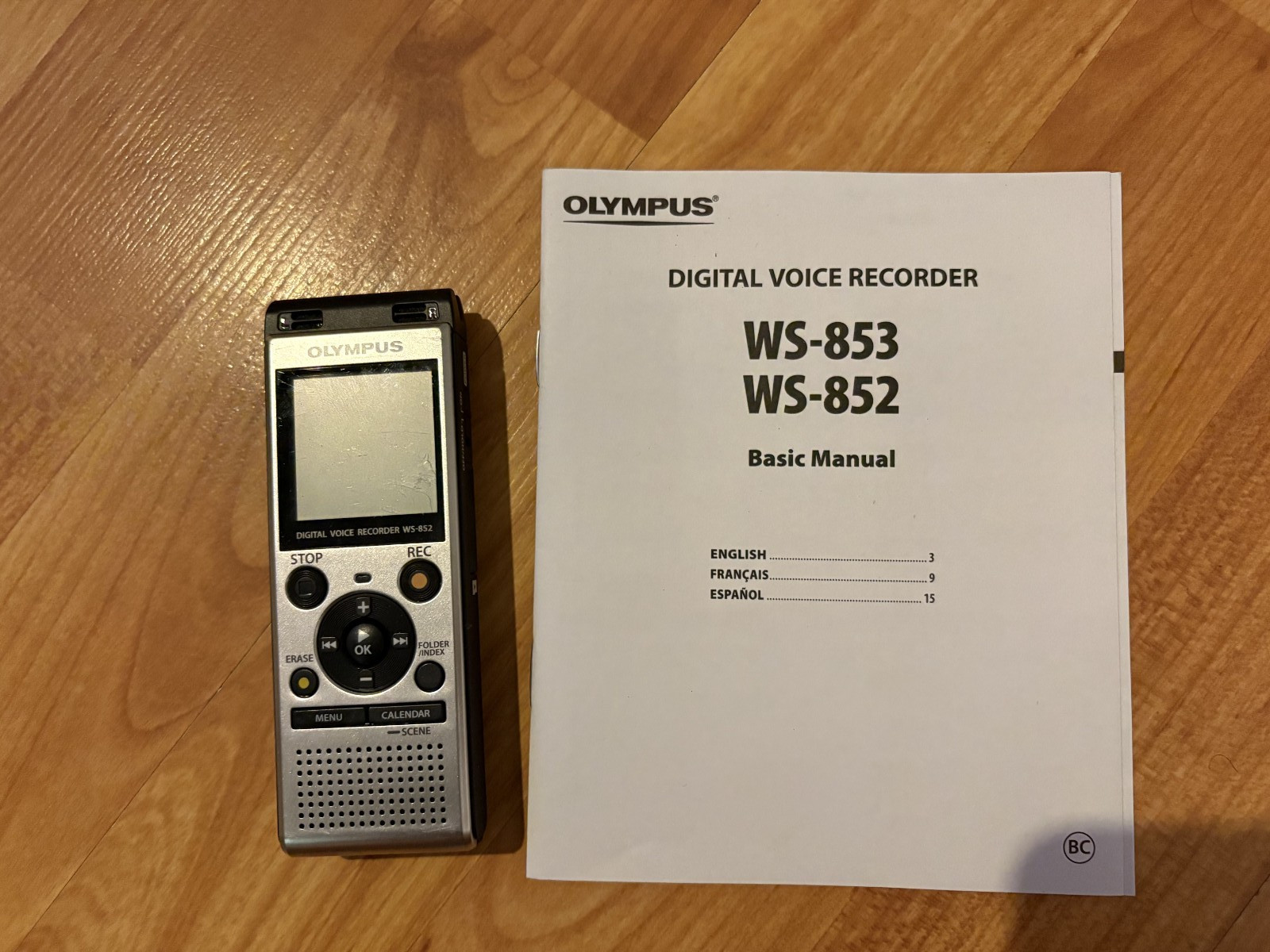 Olympus WS-852 Stereo Recorder - Digital Voice Control Multi-Function TESTED Olympus WS-852 Stereo Recorder - Digital Voice Control Multi-Function TESTED