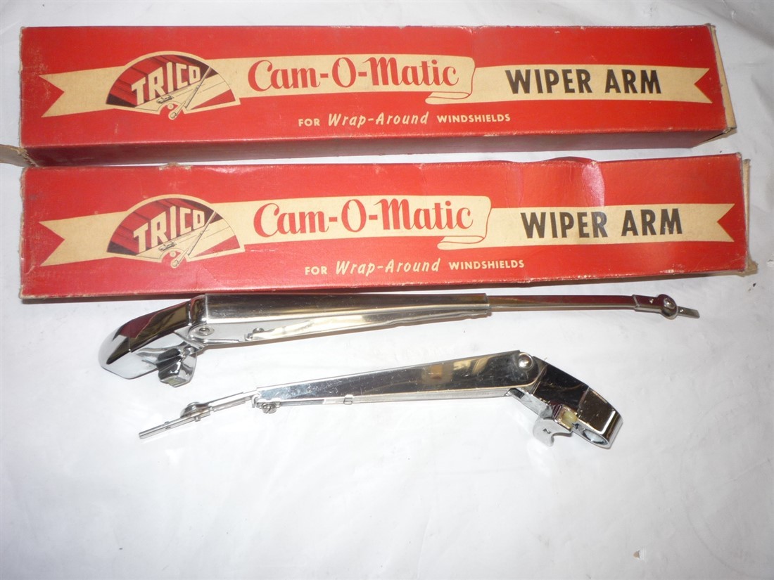 1955 -1956 Cadillac chrome cam o matic wiper arms pair nos