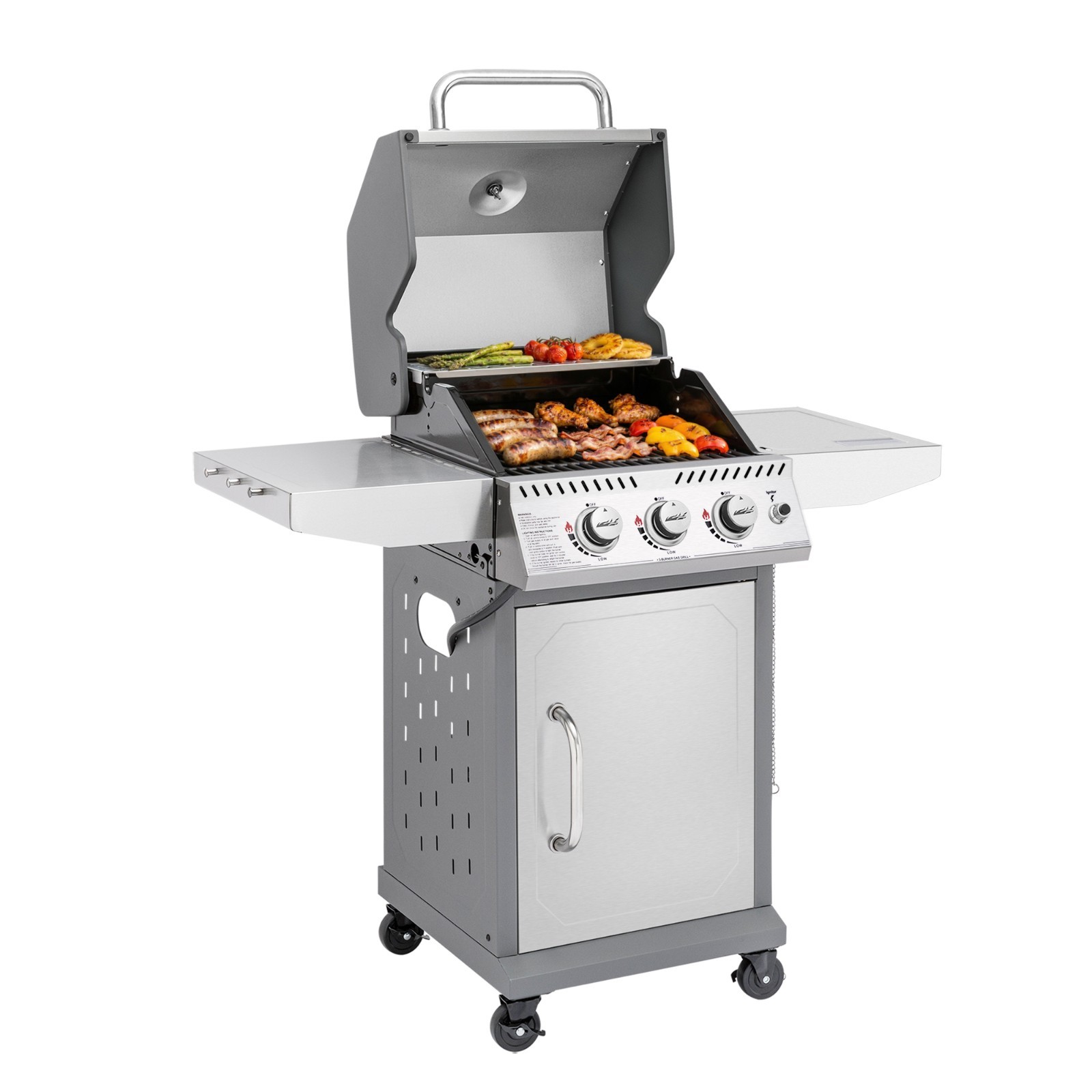 Royal Gourmet 3-Burner Gas Grill Stainless Steel Outdoor Garden BBQ Cooking
