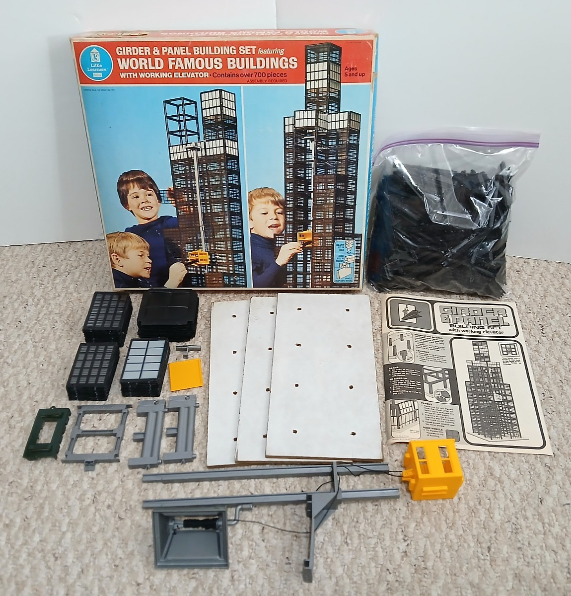 Vintage 1975 Girder & Panel WORLD FAMOUS BUILDINGS Kenner Building Toy Set RARE