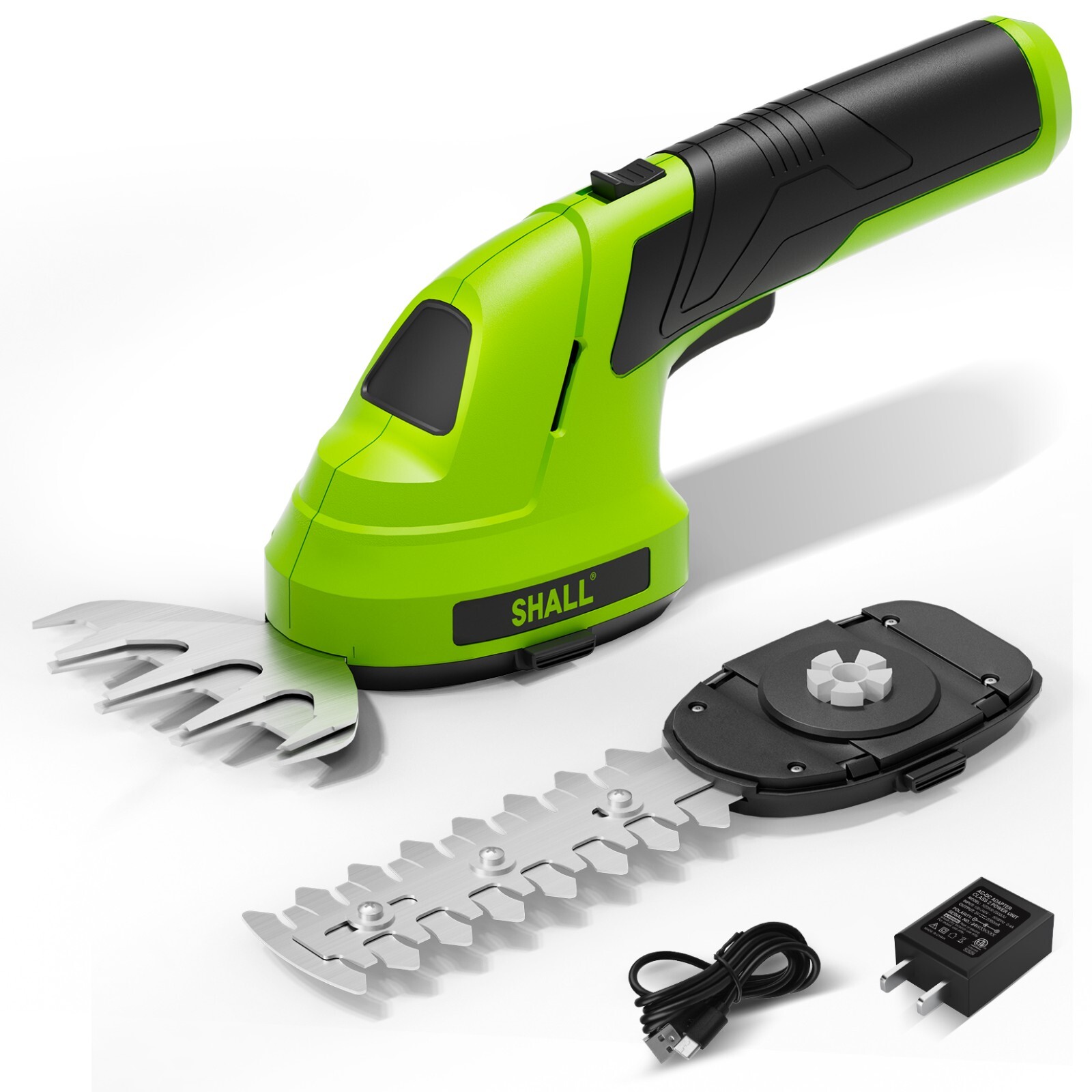 SHALL 2 in 1 Cordless Grass Shear & Hedge Trimmer - 7.2V Electric Bush Trimmer SHALL 2 in 1 Cordless Grass Shear & Hedge Trimmer - 7.2V Electric Bush Trimmer