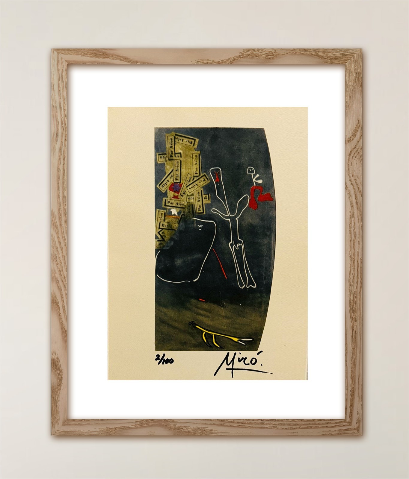 Joan Miró, Original Signed Print with COA and $3,500 Appraisal.*-. Joan Miró, Original Signed Print with COA and $3,500 Appraisal.*-.