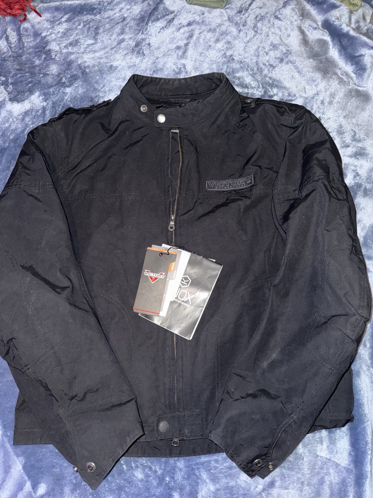 Xl Victory Motorcycle Jacket. Black with RemoShoulder/elbow Protection Brand New Xl Victory Motorcycle Jacket. Black with RemoShoulder/elbow Protection Brand New