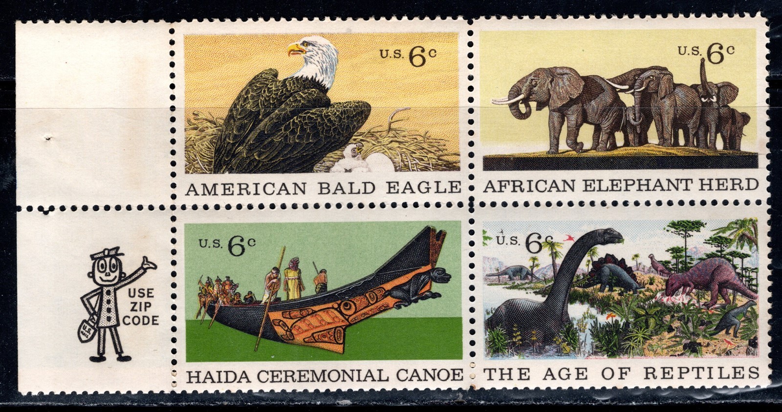 US Stamp Scott #1387-1390, 6c, Natural History Issue, Zip Block, OG, MNH US Stamp Scott #1387-1390, 6c, Natural History Issue, Zip Block, OG, MNH