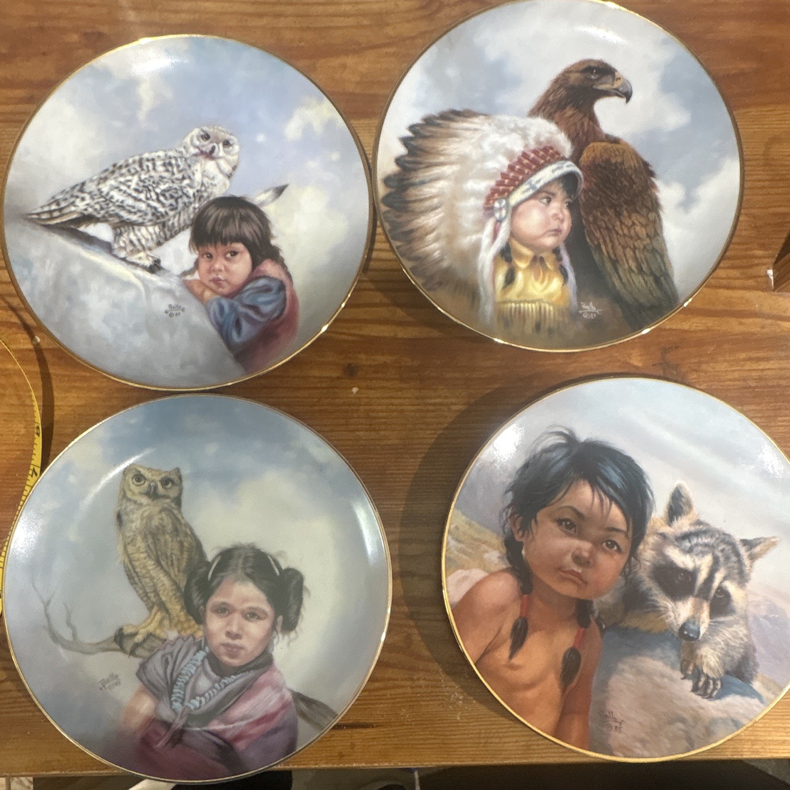 Artaffects Proud Young Spirits Porcelain Plates Lot 4 Loyal Guardian + More Artaffects Proud Young Spirits Porcelain Plates Lot 4 Loyal Guardian + More
