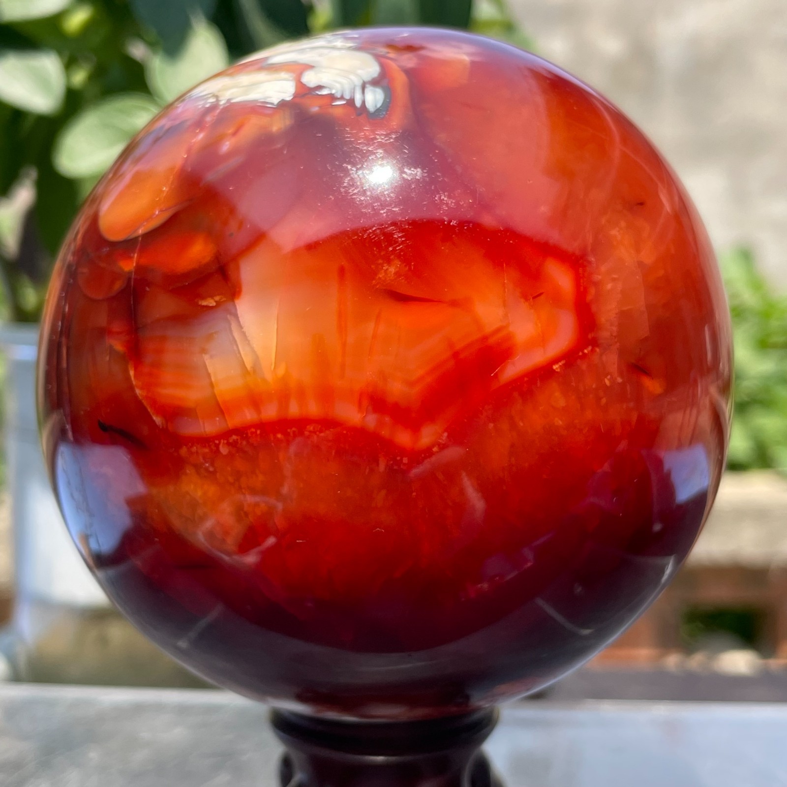 2.62lb Large Natural Red Carnelian Agate Crystal Sphere Ball Specimen Healing 2.62lb Large Natural Red Carnelian Agate Crystal Sphere Ball Specimen Healing