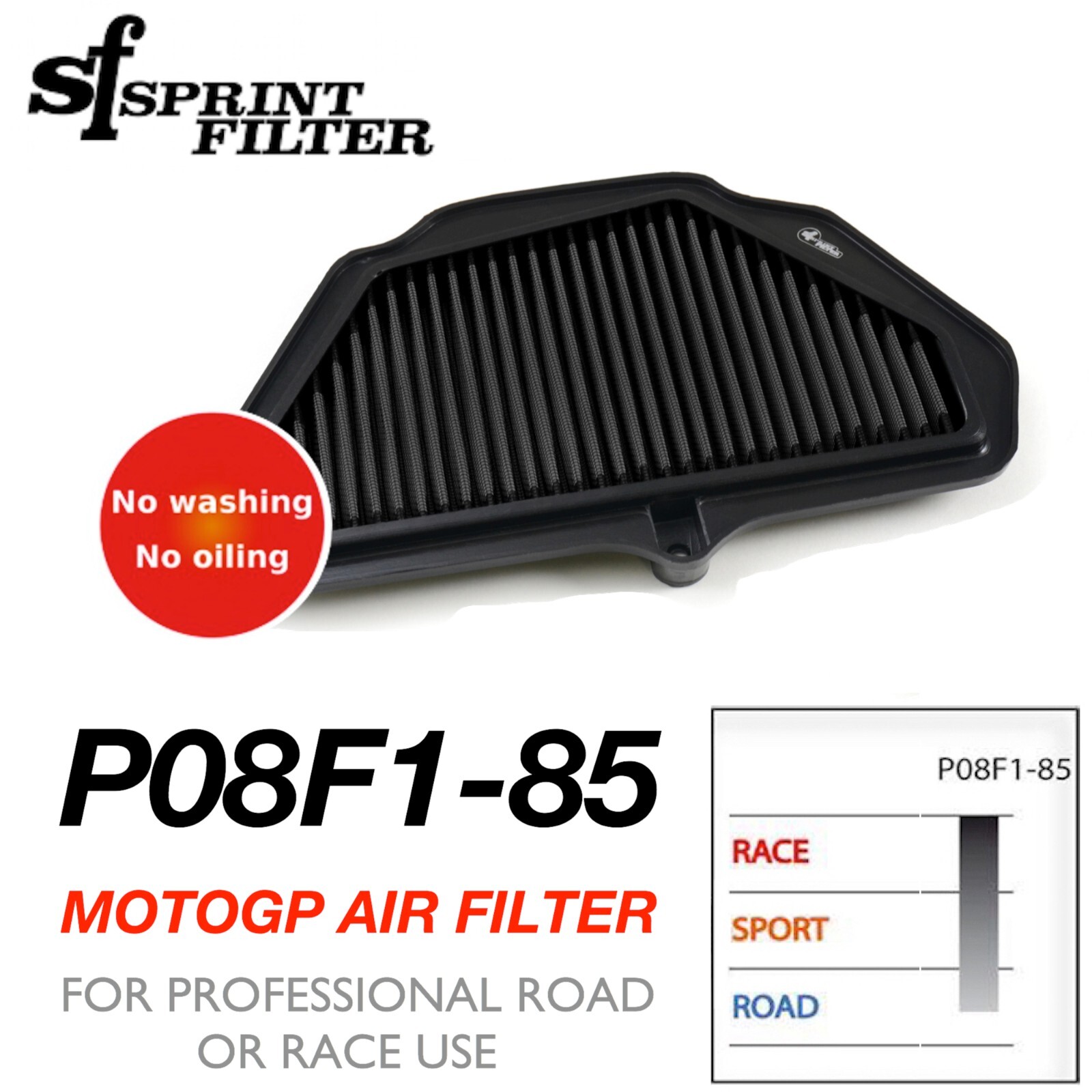 Sprint Filter P08 F1-85 Kawasaki ZX-10R Sprint Filter P08 F1-85 Kawasaki ZX-10R