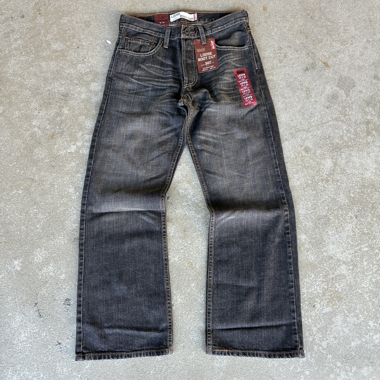 VTG Levi’s 567 Loose Boot Cut Black Jeans Men’s 29x30 DEADSTOCK