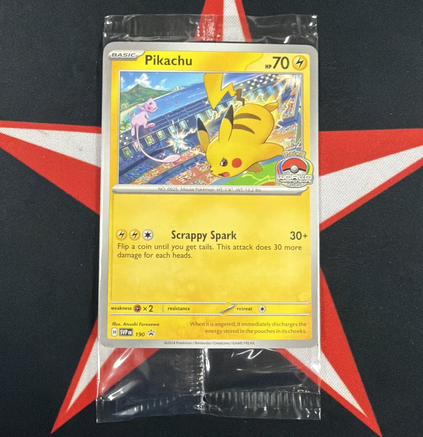 Pokémon TCG World Championships 2024 Pikachu SVP 190 Promo Sealed Pack EN Pokémon TCG World Championships 2024 Pikachu SVP 190 Promo Sealed Pack EN