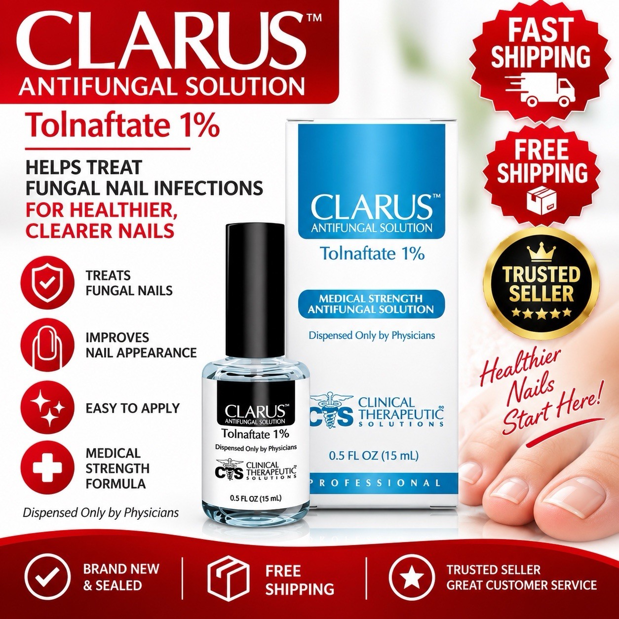 Clarus Antifungal Solution 15mL BEST PRICE ON MARKET exp 10/26 Clarus Antifungal Solution 15mL BEST PRICE ON MARKET exp 10/26