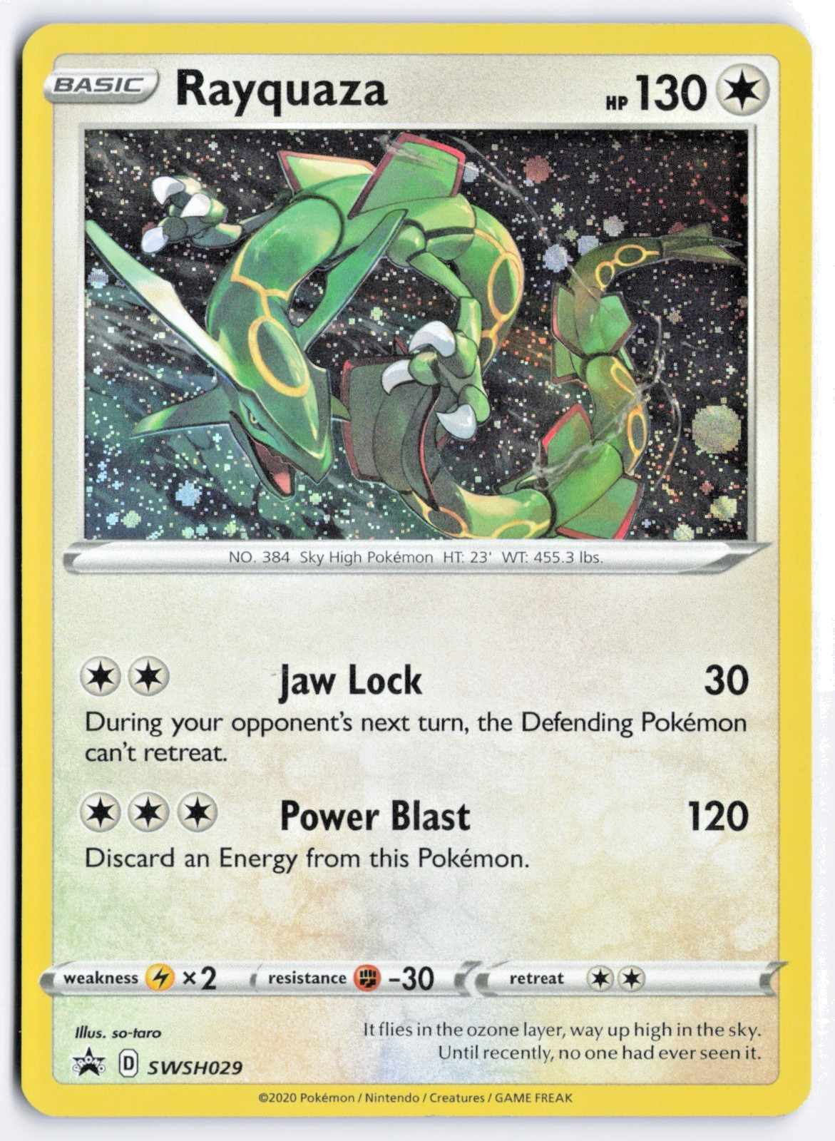 Pokémon TCG Rayquaza SWSH029 Cosmo Holo Sword & Shield Promo NM