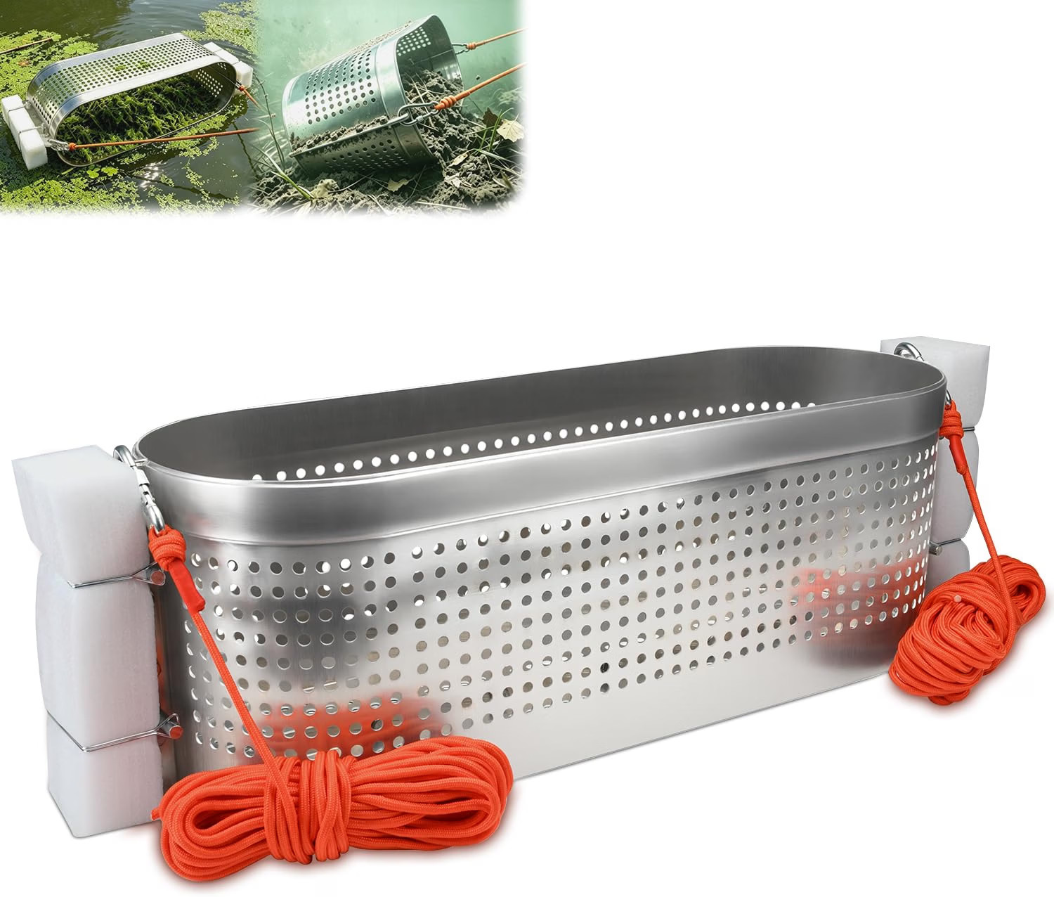 21 Gallons Lake Floating Debris Collector for Lakes & Ponds, Pond Skimmer 21 Gallons Lake Floating Debris Collector for Lakes & Ponds, Pond Skimmer