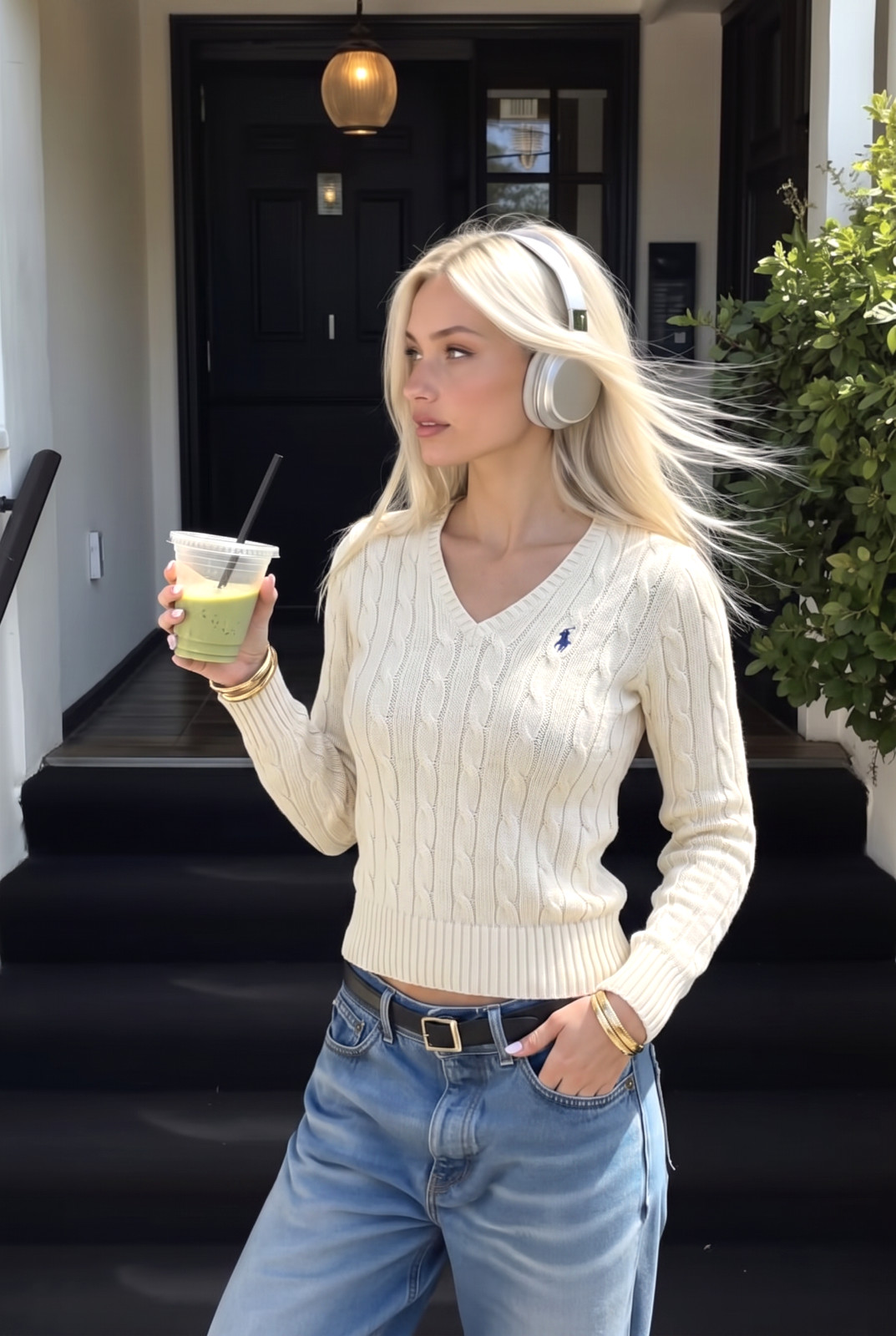 Polo Ralph Lauren Women’s Ivory Cable Knit V-Neck Sweater M NWT QR Authenticate Polo Ralph Lauren Women’s Ivory Cable Knit V-Neck Sweater M NWT QR Authenticate
