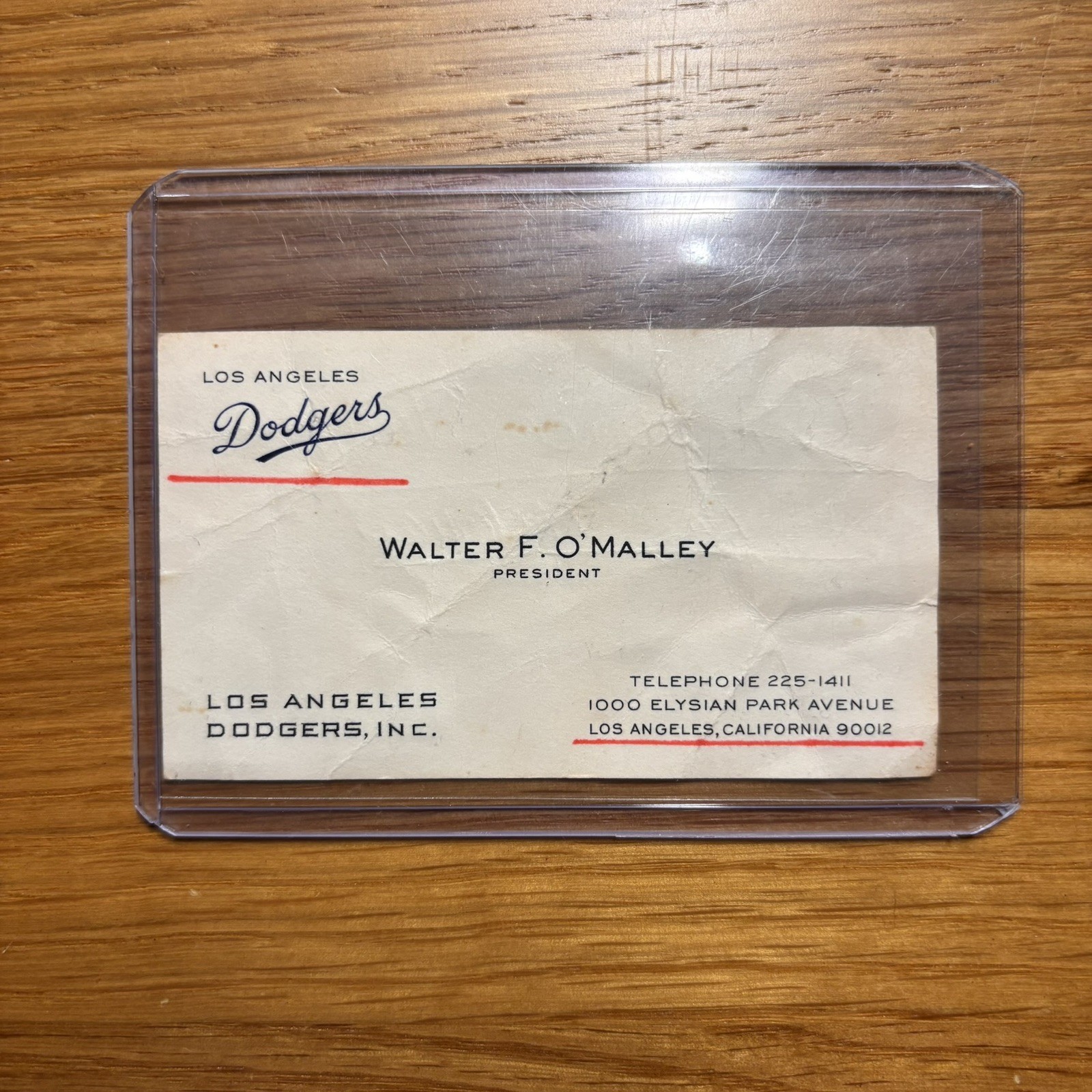 Vintage Walter F. O\'Malley Los Angeles Dodgers Owner Business Card Vintage Walter F. O\'Malley Los Angeles Dodgers Owner Business Card