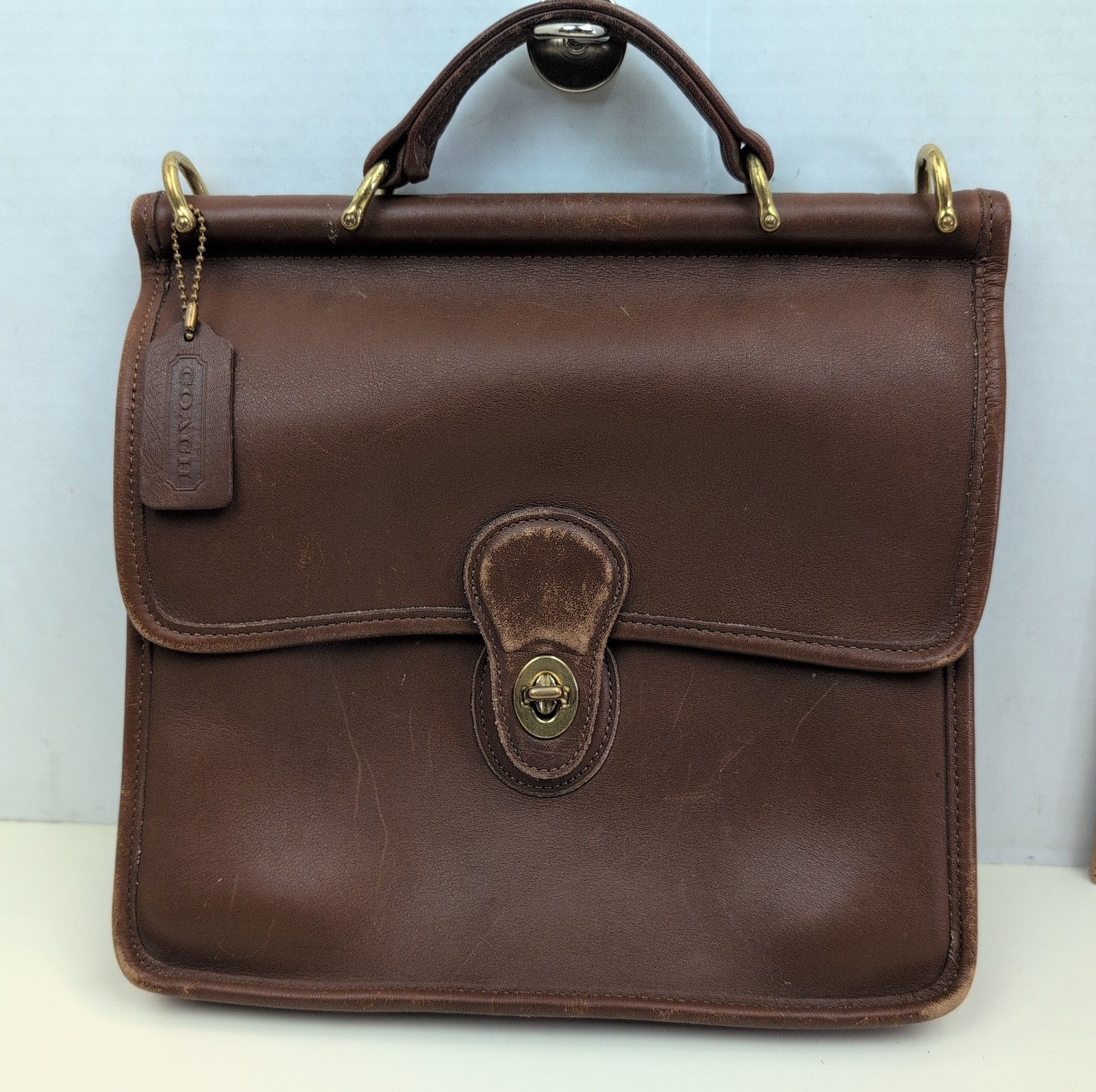 Vintage Coach Willis 9927 Brown Leather Crossbody Satchel Handbag Brass Damaged Vintage Coach Willis 9927 Brown Leather Crossbody Satchel Handbag Brass Damaged
