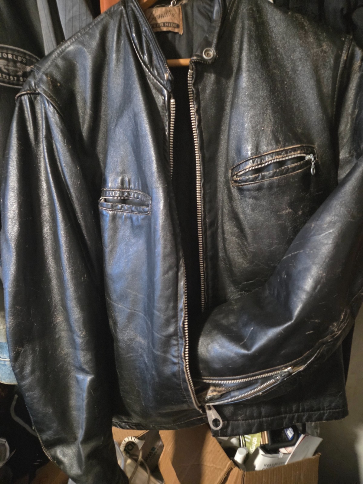 vintage 60 s leather bike jacket