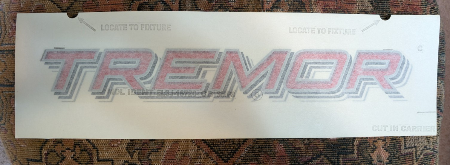 Pair NOS Genuine OEM Ford F-150 Tremor Bedside Decal Graphics Pair NOS Genuine OEM Ford F-150 Tremor Bedside Decal Graphics