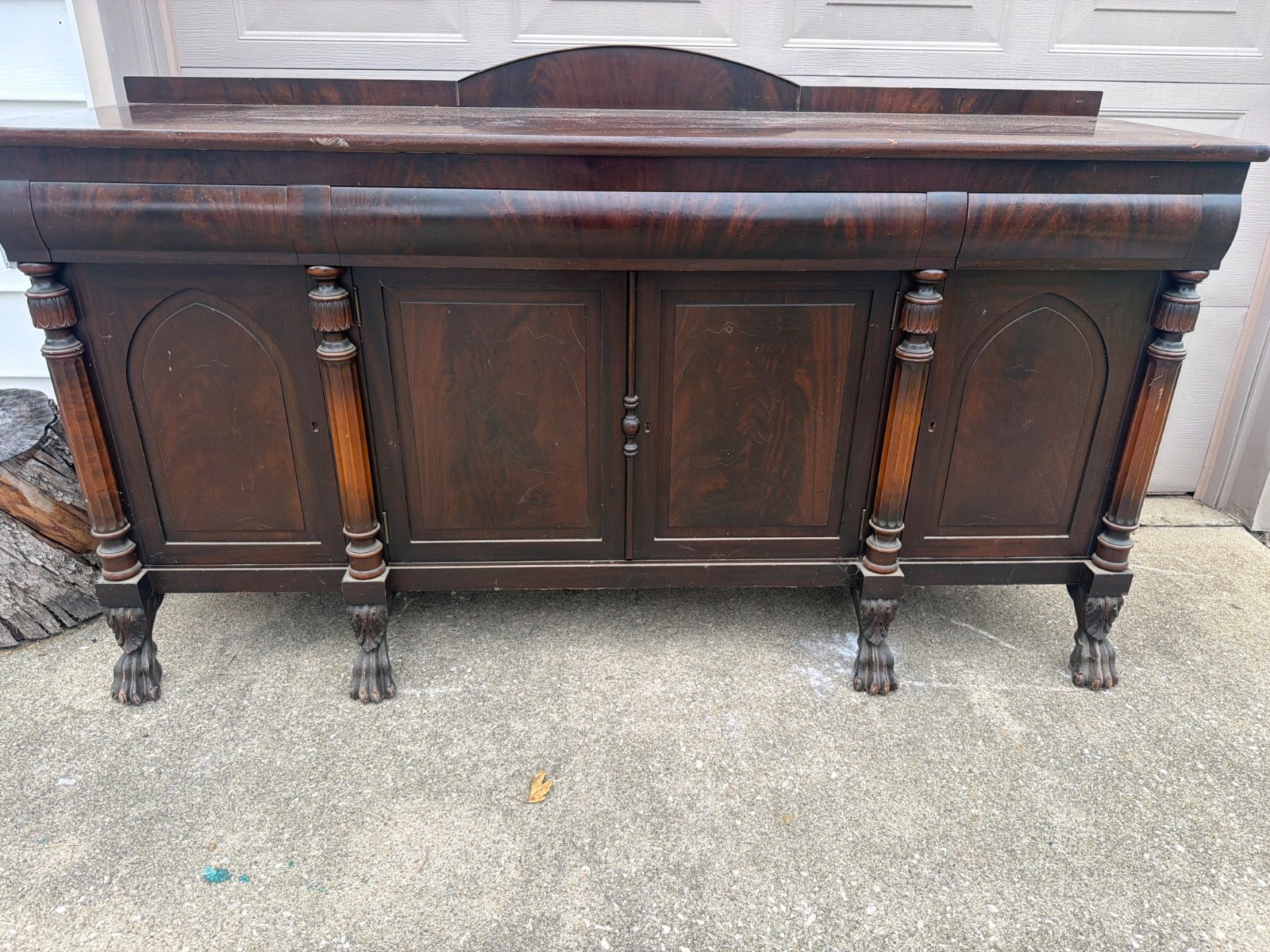 Antique buffet, dating 1800’s, claw feet, 2 keys, very nice and heavy
