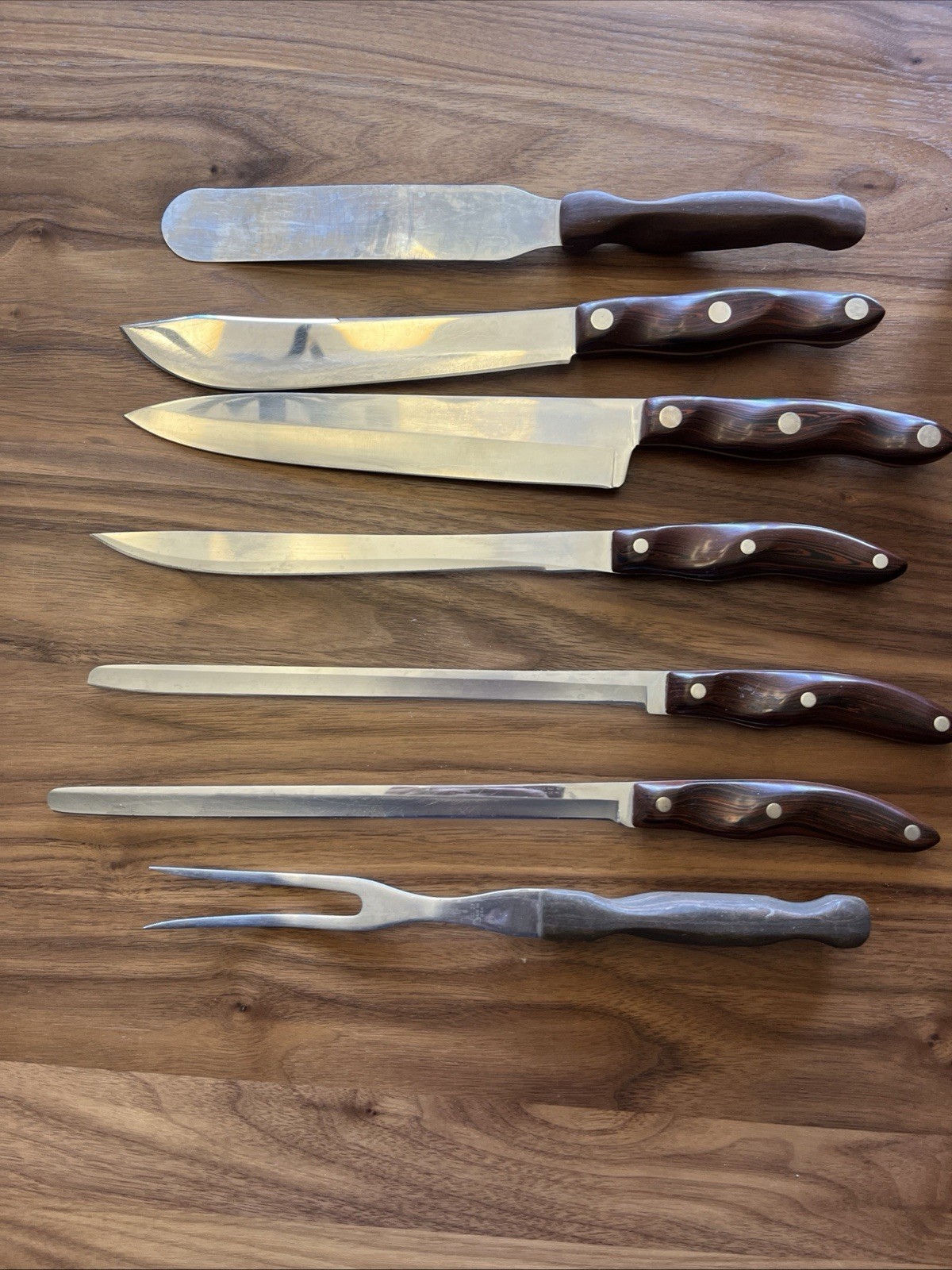 CUTCO 7 Pc Vintage Knife Set No. 22 24 24 25 KB Brown USA w/ Wall Case CUTCO 7 Pc Vintage Knife Set No. 22 24 24 25 KB Brown USA w/ Wall Case