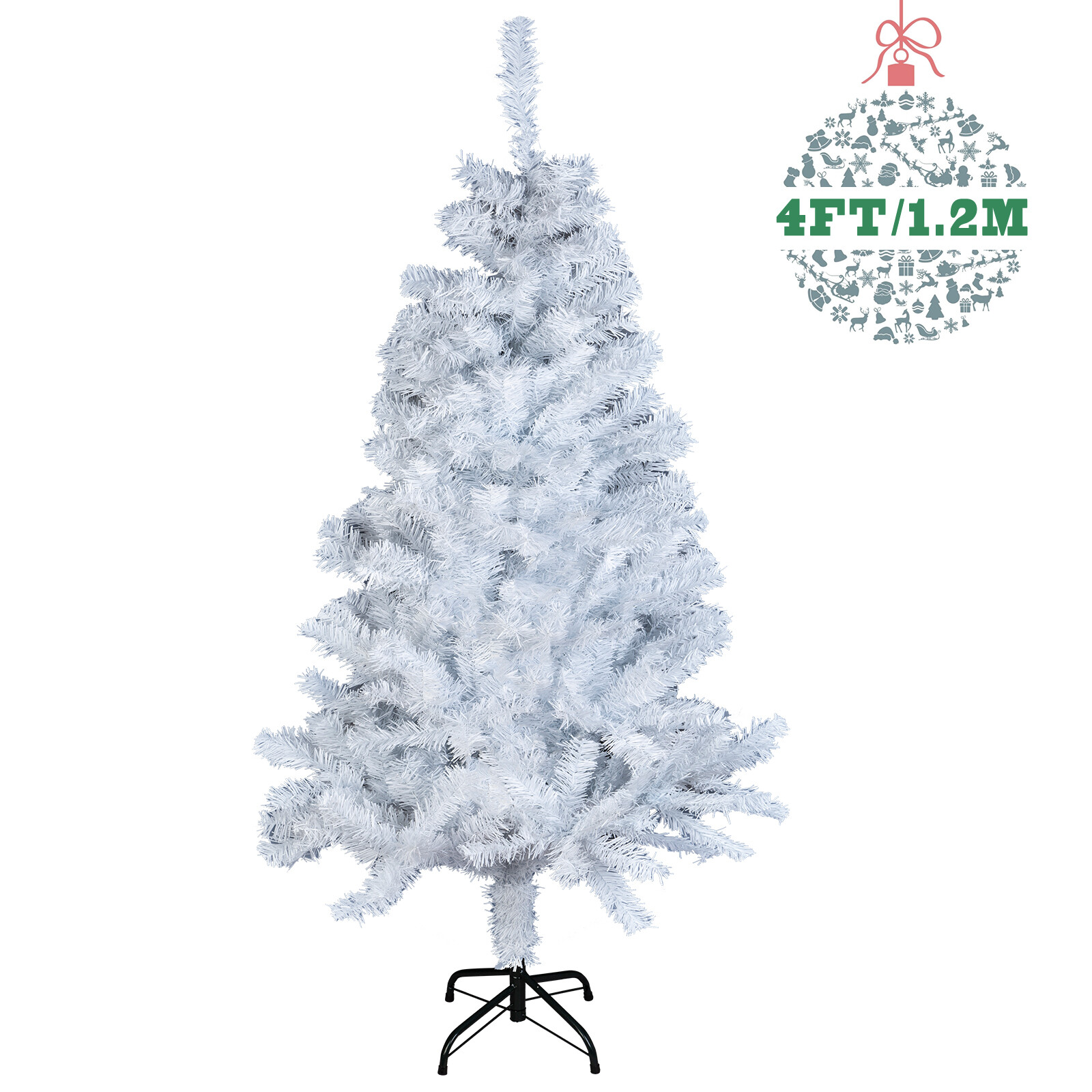 4/5/6/7FT White Artificial Christmas Tree Realistic Blue LED Lights Holiday Xmas 4/5/6/7FT White Artificial Christmas Tree Realistic Blue LED Lights Holiday Xmas