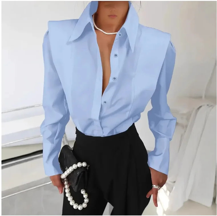 All Seasons New White Shirt Women's Fashion Elegant Casual Long Sleeve Shirt Top All Seasons New White Shirt Women's Fashion Elegant Casual Long Sleeve Shirt Top