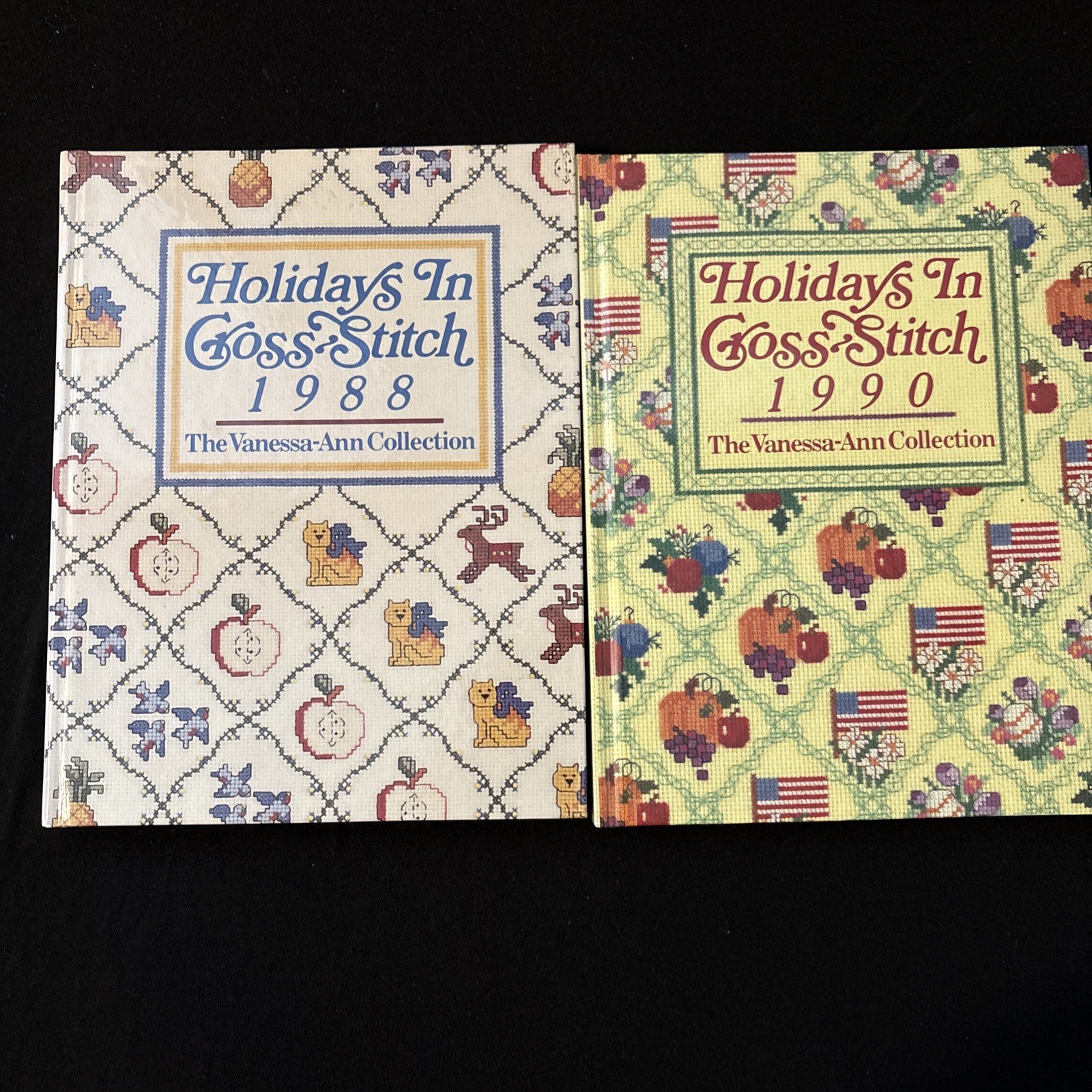 LOT 2 Holidays In Cross-Stitch The Vanessa-Ann Collection BOOKS 1988-90 VTG
