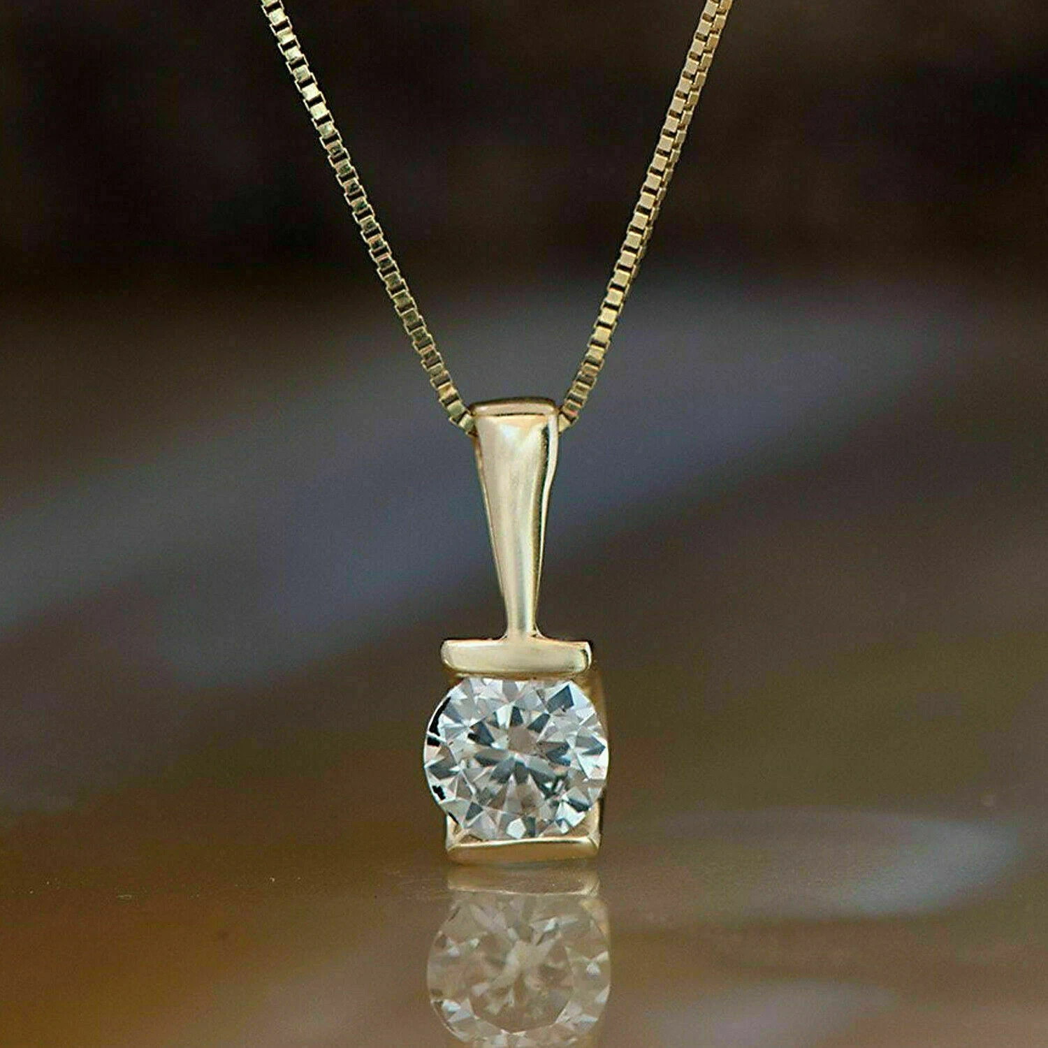 1.50Ct Round Cut Lab Created Diamond Solitaire Pendant 14K Yellow Gold Plated 1.50Ct Round Cut Lab Created Diamond Solitaire Pendant 14K Yellow Gold Plated