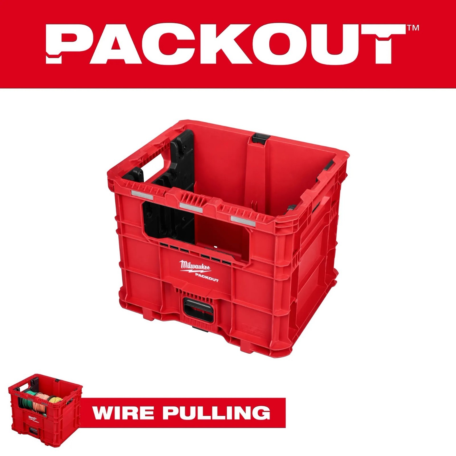 Milwaukee 48-22-8043 PACKOUT Wire Pulling XL Crate 6-Spool 75 lb