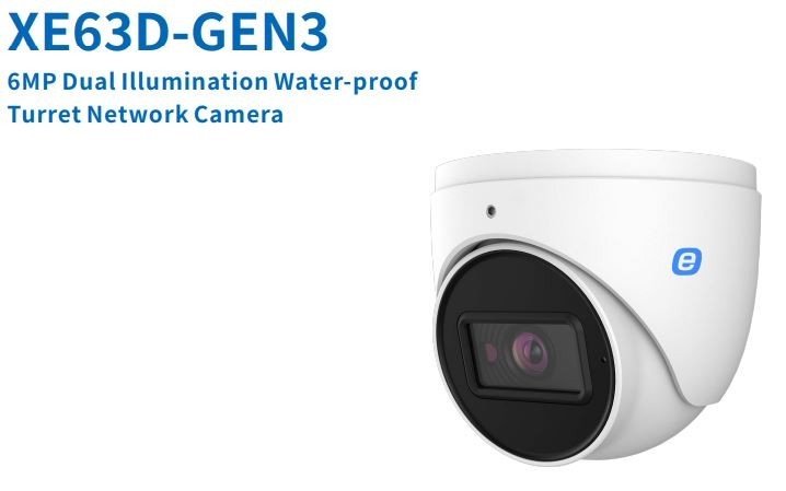 Epcom XE63D-GEN3 Turret IP 6 MP / POE / 98ft (30m) Smart Dual Light Epcom XE63D-GEN3 Turret IP 6 MP / POE / 98ft (30m) Smart Dual Light