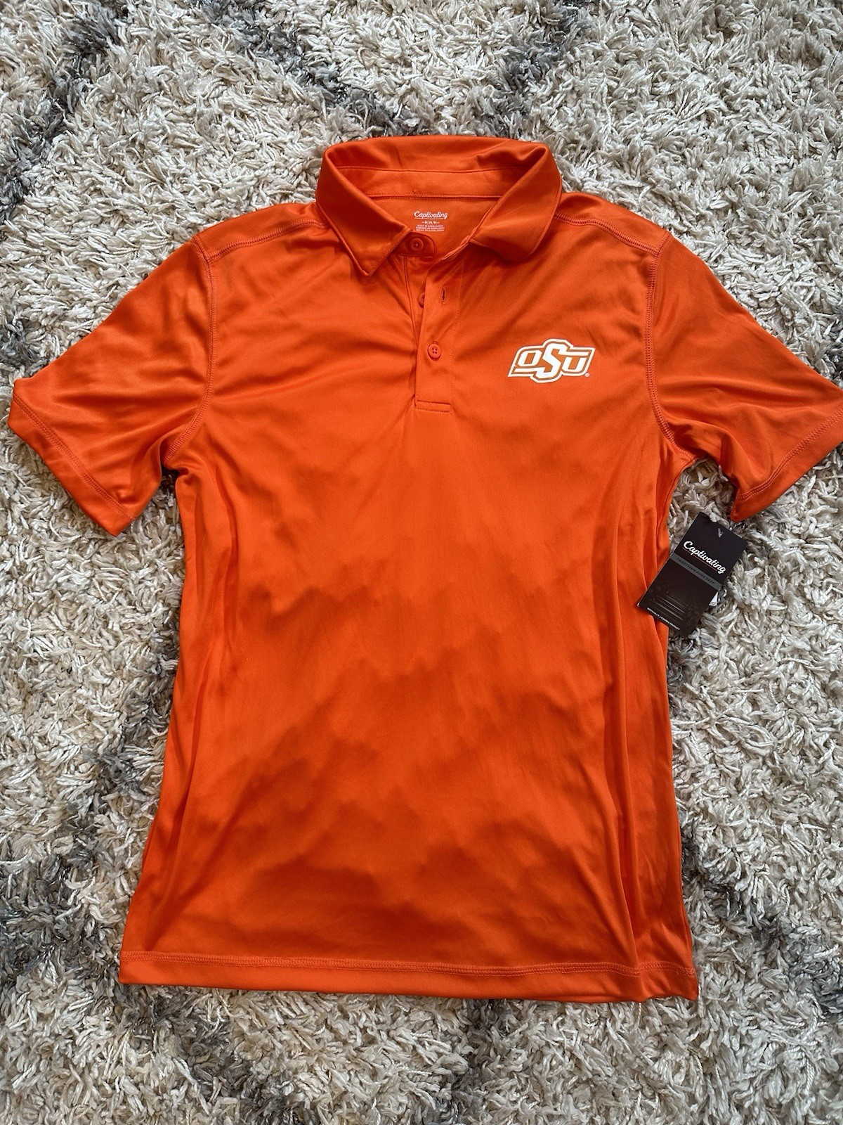 Oklahoma State Cowboys Captivating Short Sleeve Polo Shirt Men M Orange NWT $35 Oklahoma State Cowboys Captivating Short Sleeve Polo Shirt Men M Orange NWT $35