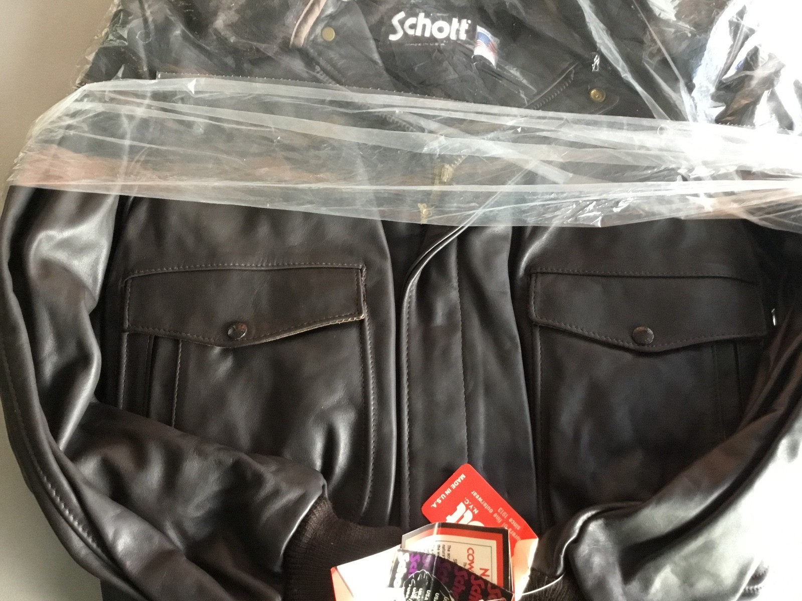 Schott NYC Mens NWT Brown A2 Naked Cowhide G1 Leather Flight Jacket 184S G2U Schott NYC Mens NWT Brown A2 Naked Cowhide G1 Leather Flight Jacket 184S G2U