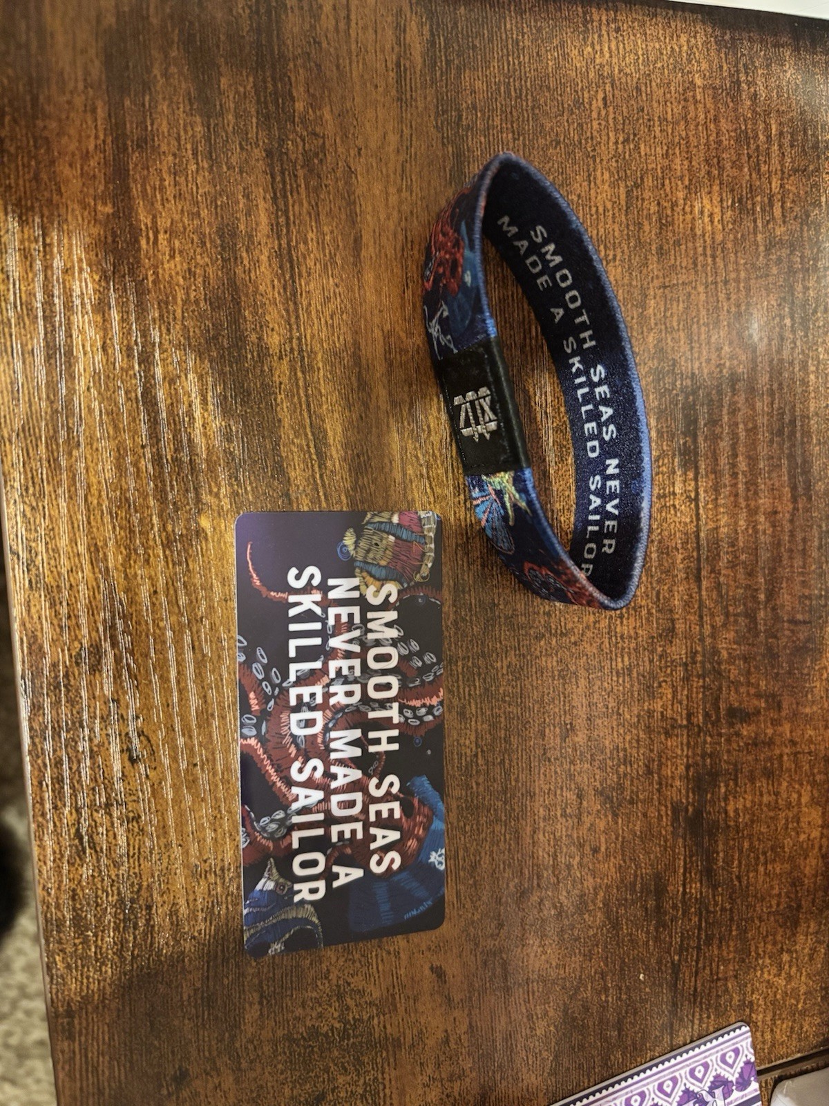 ZOX Inspirational Fabric Bracelet \'Smooth Seas Never Made a Skilled Sailor\' ZOX Inspirational Fabric Bracelet \'Smooth Seas Never Made a Skilled Sailor\'