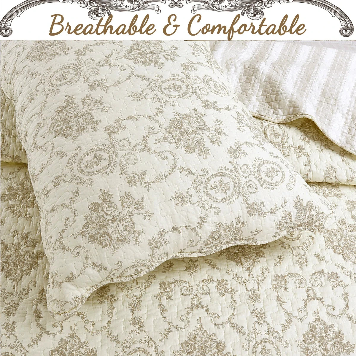 NEW~ BEAUTIFUL VINTAGE ANTIQUE COUNTRY COTTAGE ROSE IVORY WHITE CREAM QUILT SET NEW~ BEAUTIFUL VINTAGE ANTIQUE COUNTRY COTTAGE ROSE IVORY WHITE CREAM QUILT SET