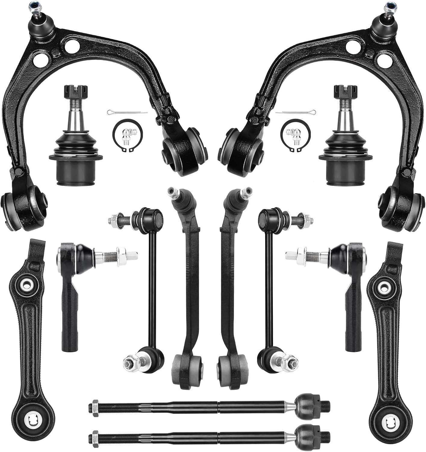 14pc Front Upper Lower Control Arm Kit for 11-17 Chrysler 300 Dodge Charger RWD 14pc Front Upper Lower Control Arm Kit for 11-17 Chrysler 300 Dodge Charger RWD
