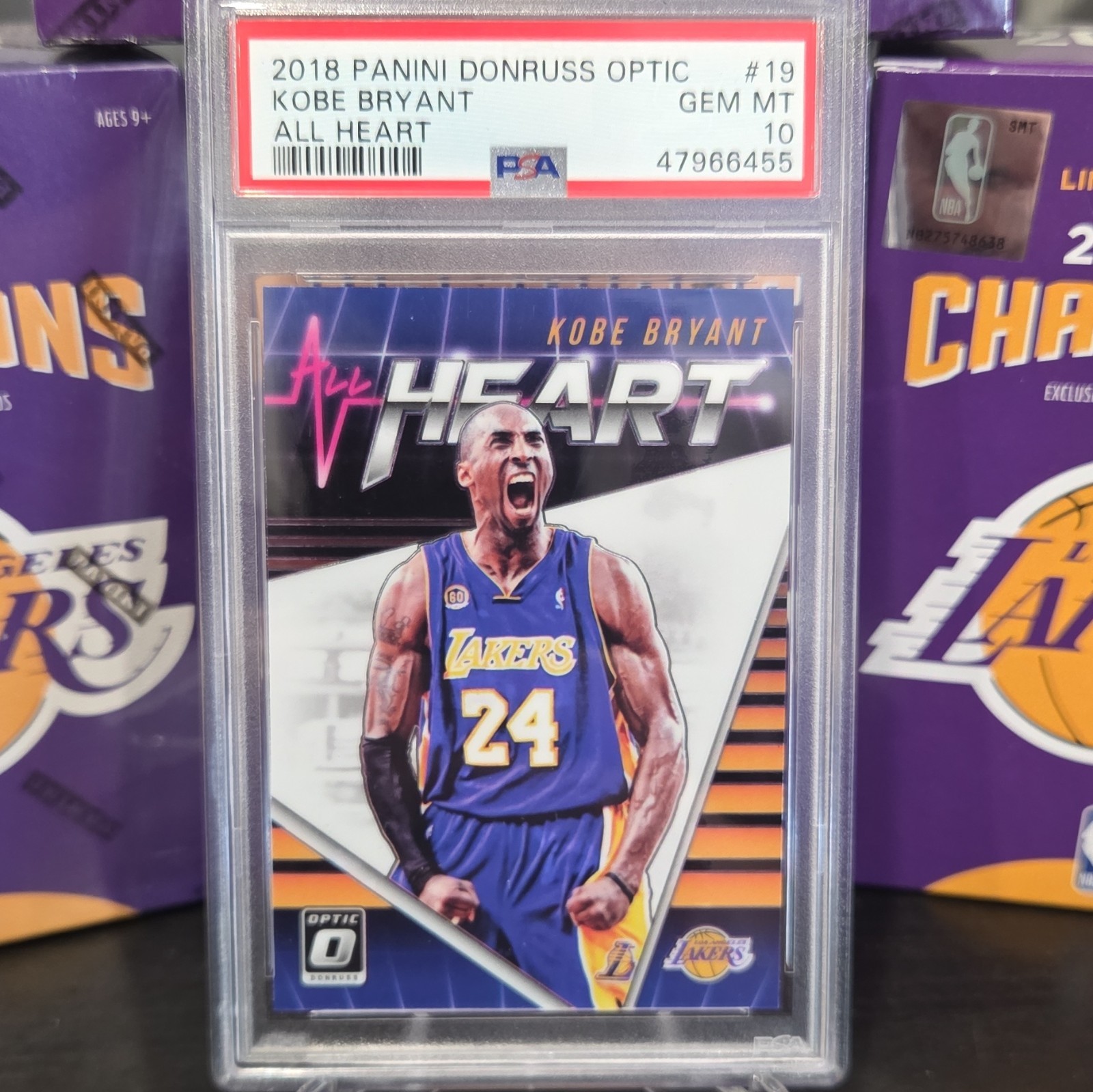 Panini 2018 Donruss Optic Kobe Bryant All Heart #19 Lakers PSA 10 Rare