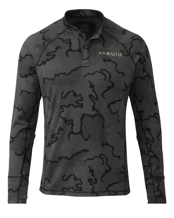 KUIU Men’s Ridgepoint Fleece Henley in Black Tonal - Size XL