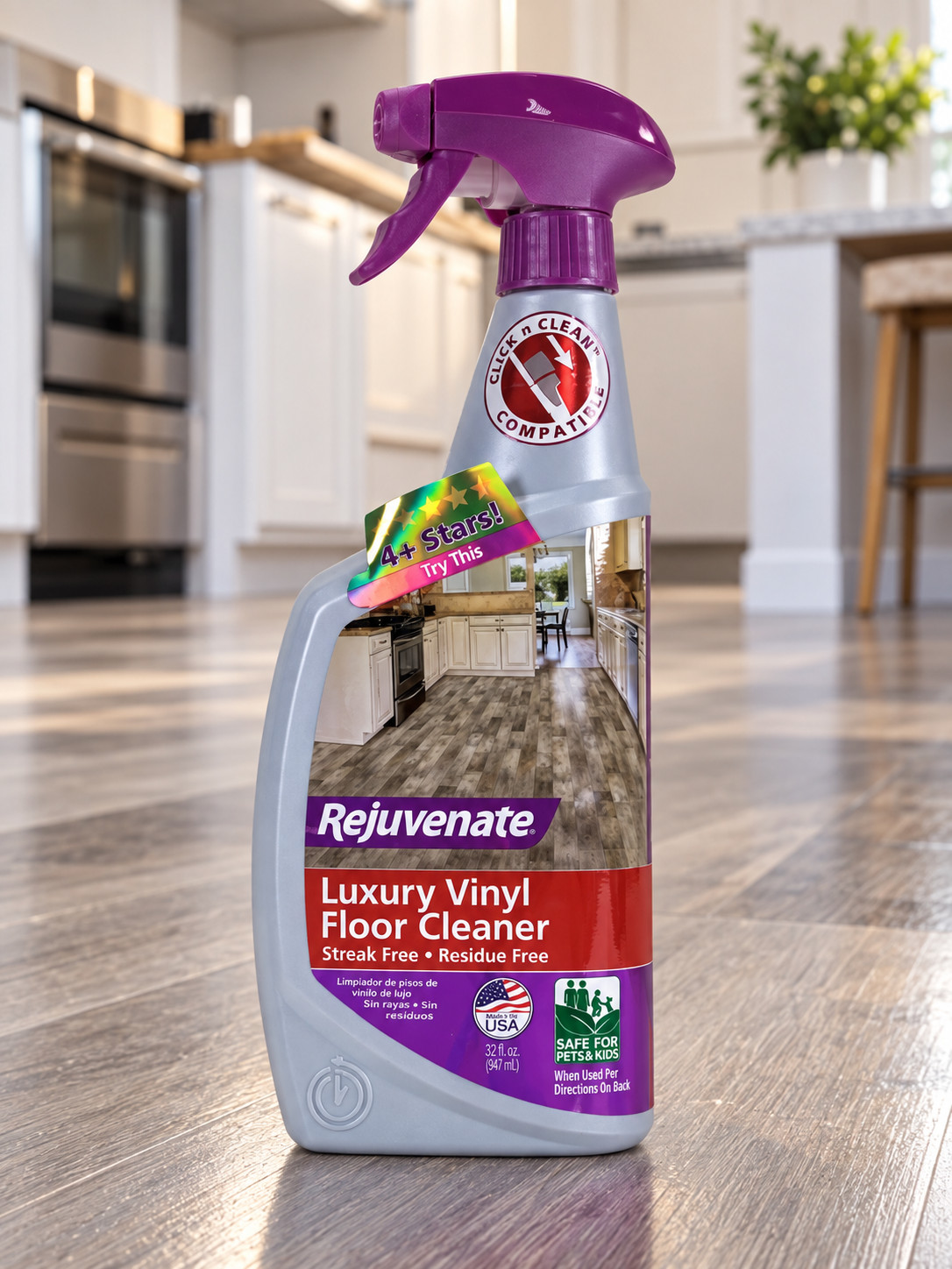 Rejuvenate Luxury Vinyl Floor Cleaner Gently Cleans and Revitalizes 32 oz